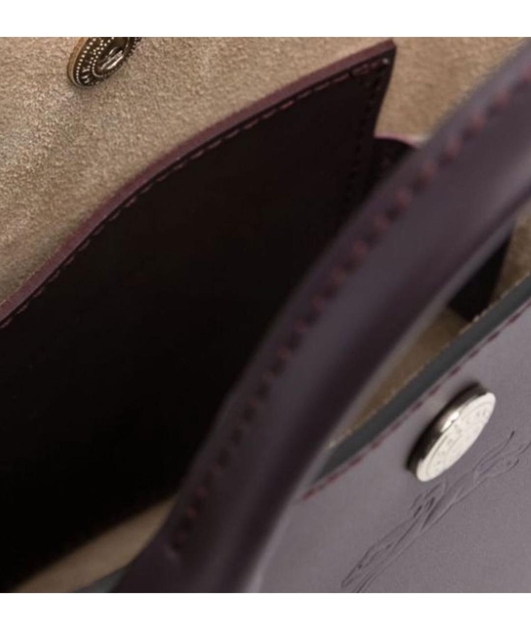 LONGCHAMP Фиолетовая кожаная сумка тоут, фото 4