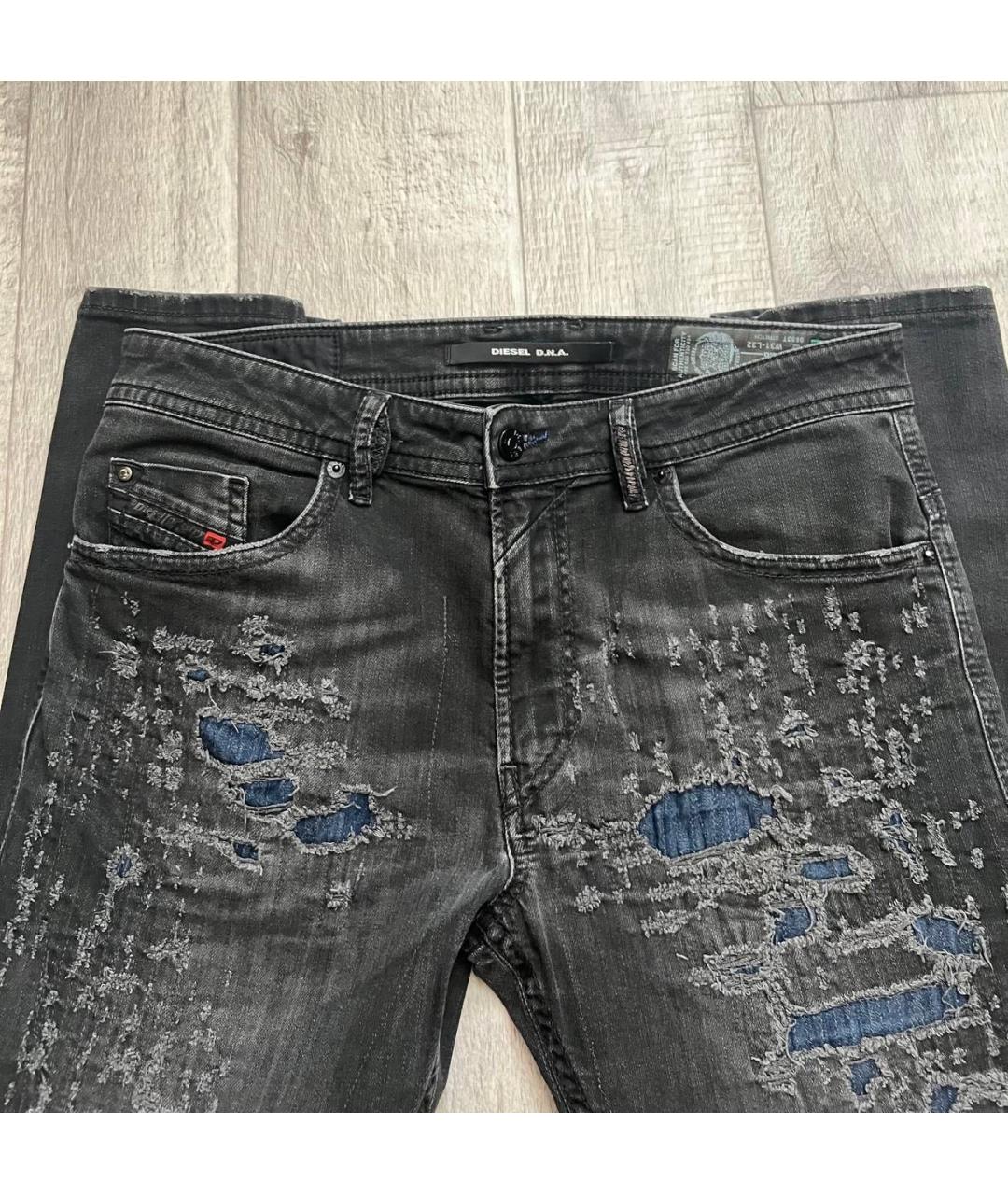 DIESEL Серые хлопко-эластановые джинсы скинни, фото 6
