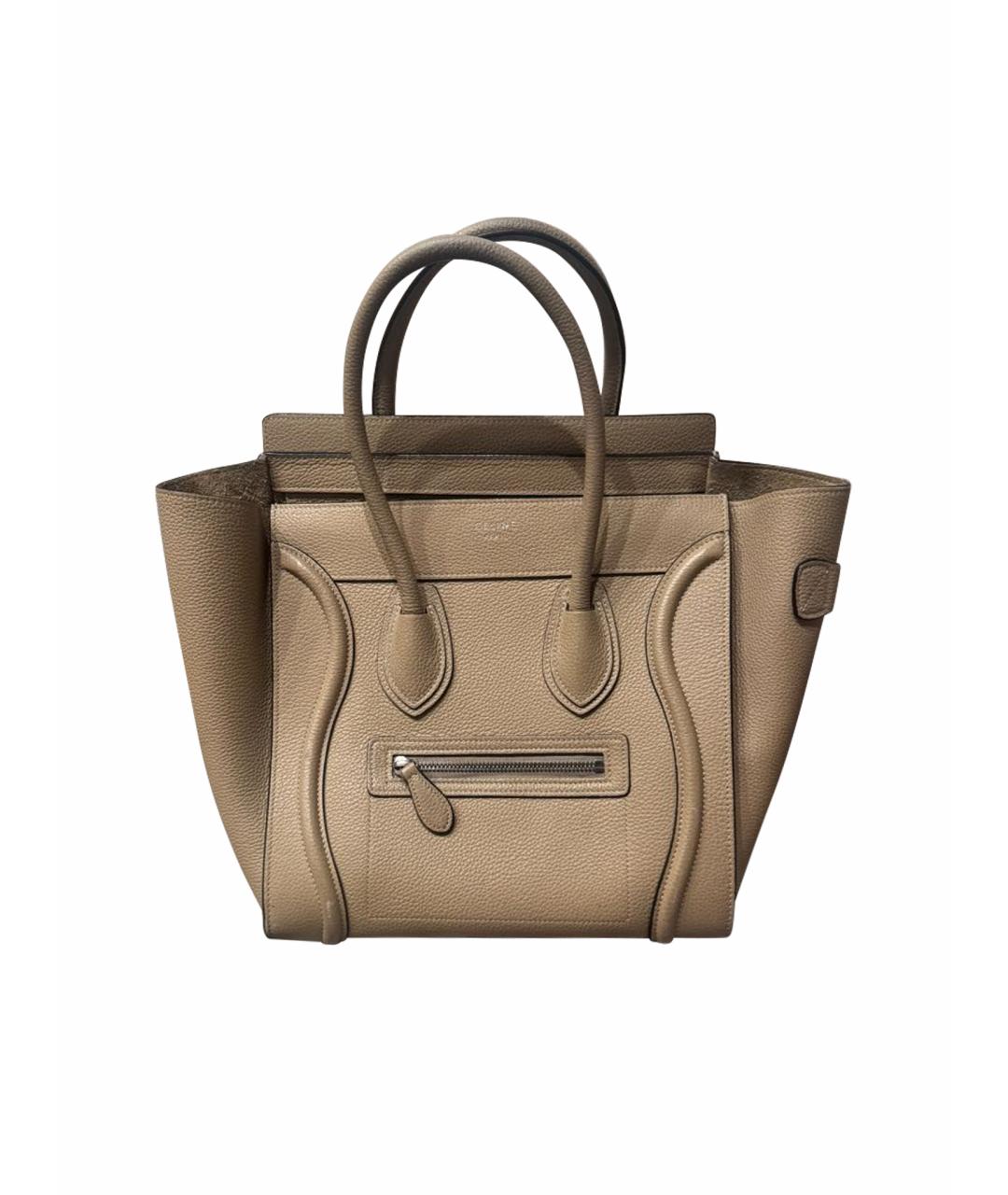 CELINE Бежевая кожаная сумка тоут, фото 1