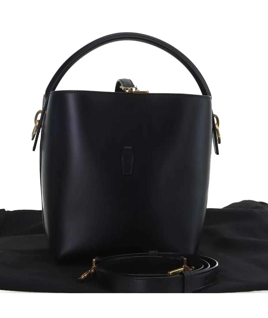 SAINT LAURENT Черная кожаная сумка тоут, фото 5