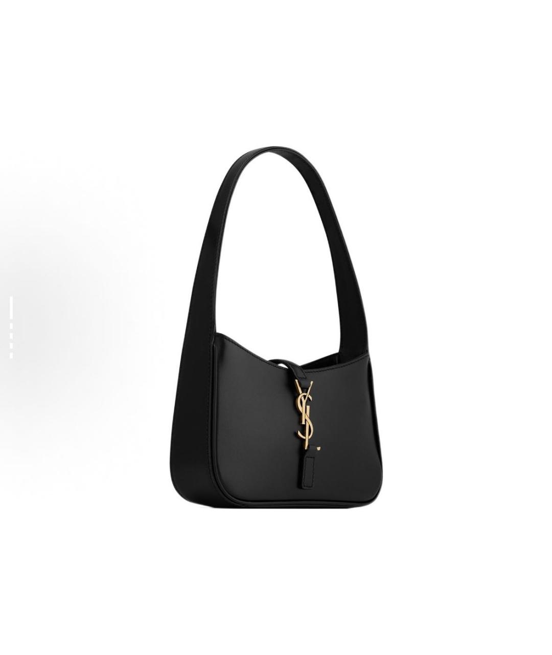 SAINT LAURENT Черная кожаная сумка с короткими ручками, фото 2