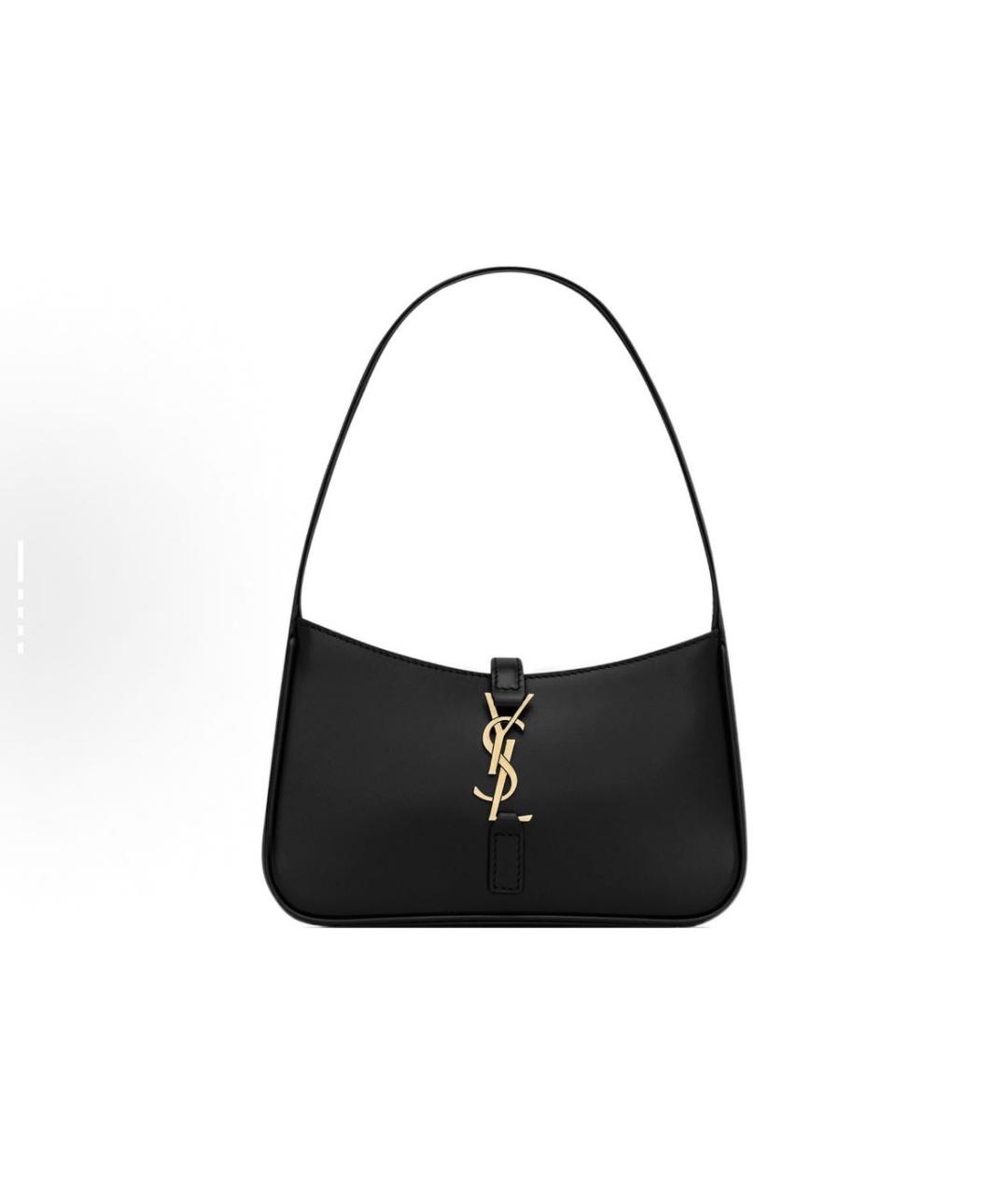SAINT LAURENT Черная кожаная сумка с короткими ручками, фото 7