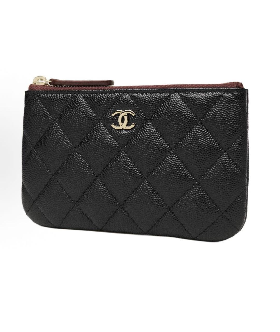 CHANEL Черный кожаный кошелек, фото 2