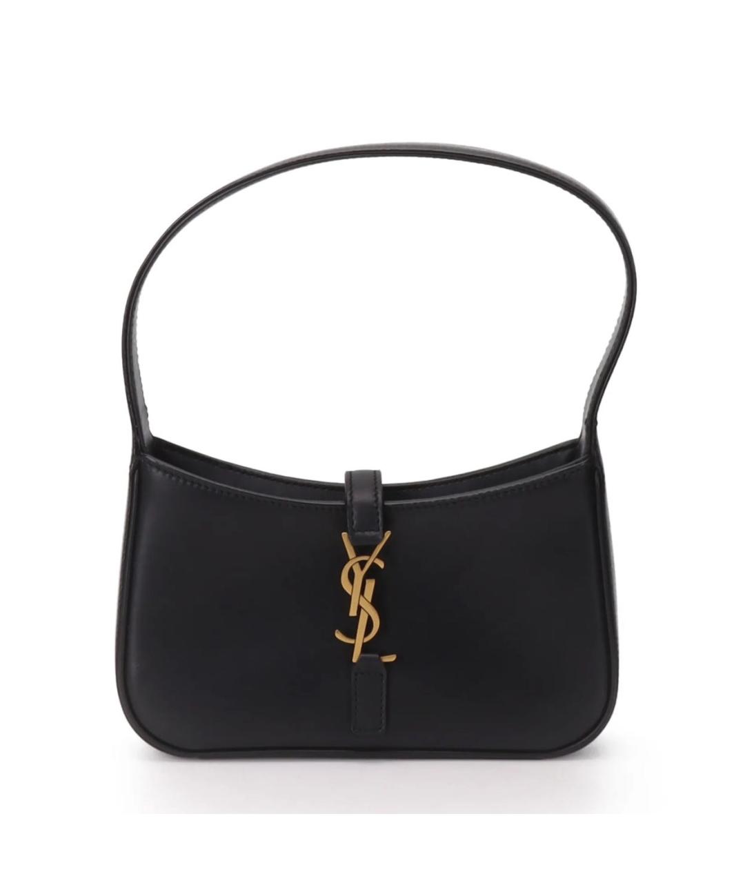 SAINT LAURENT Черная кожаная сумка с короткими ручками, фото 9