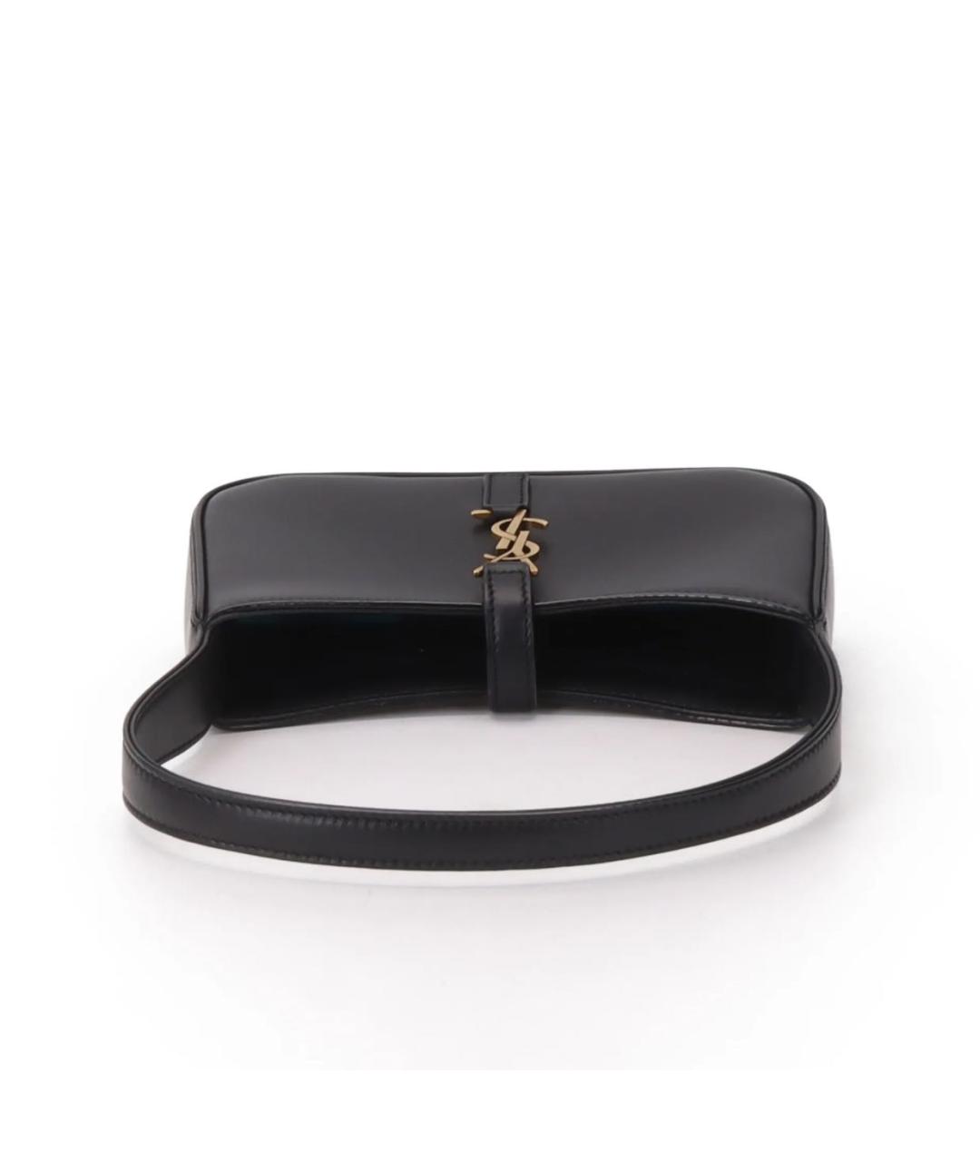 SAINT LAURENT Черная кожаная сумка с короткими ручками, фото 6