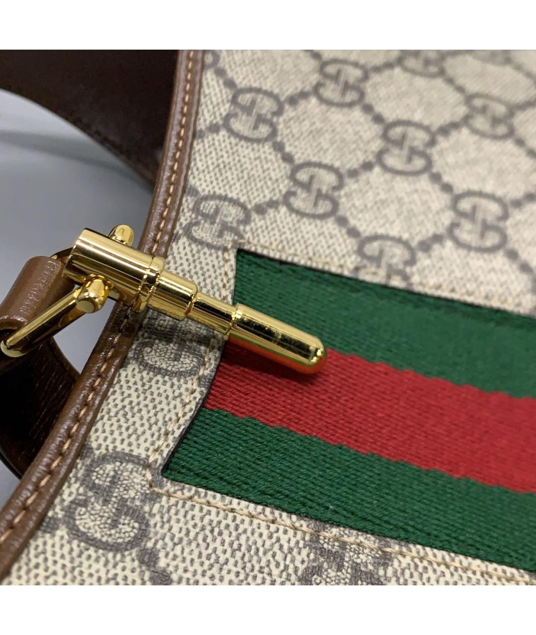 GUCCI Коричневая кожаная сумка через плечо, фото 7