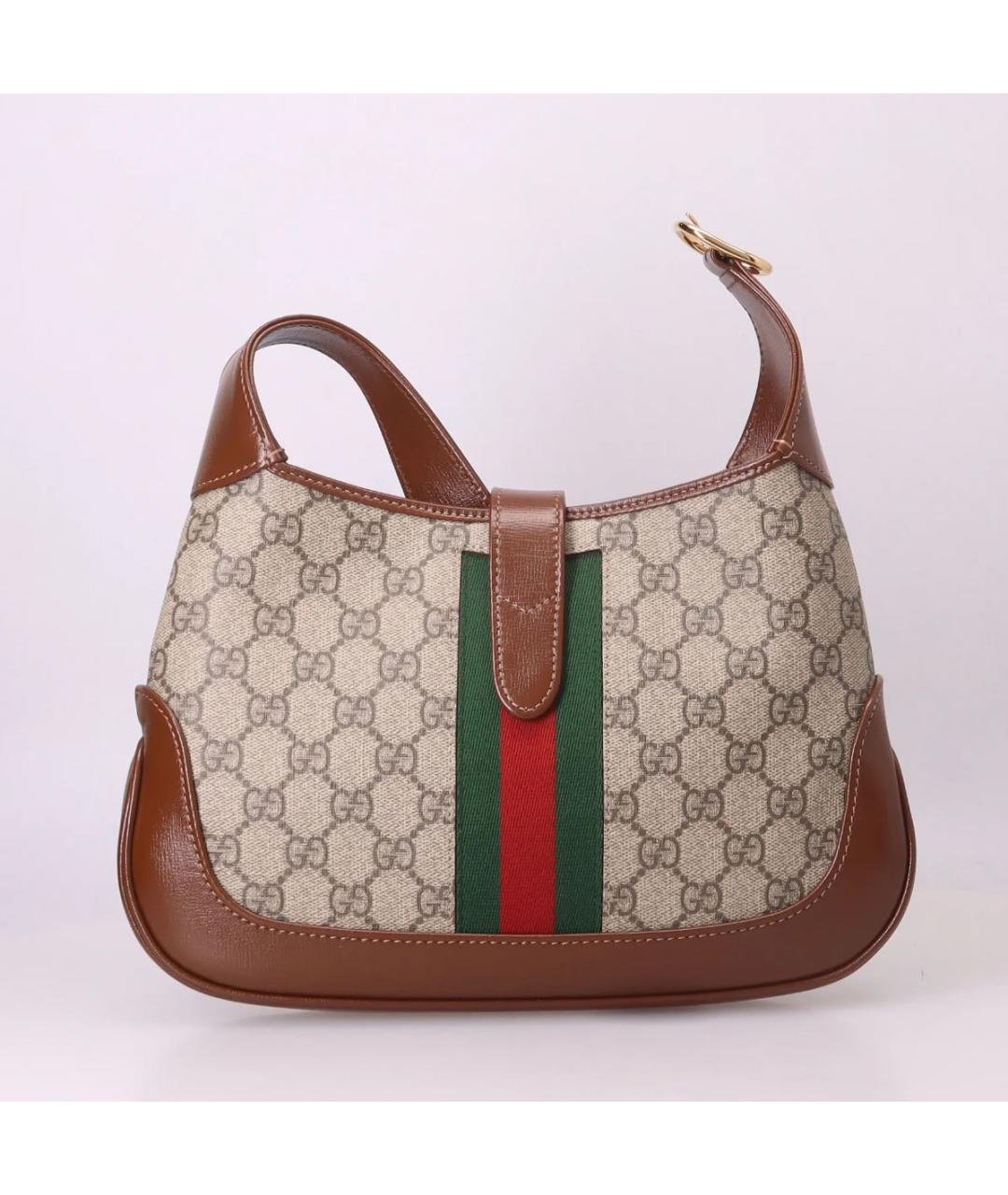 GUCCI Коричневая кожаная сумка через плечо, фото 3