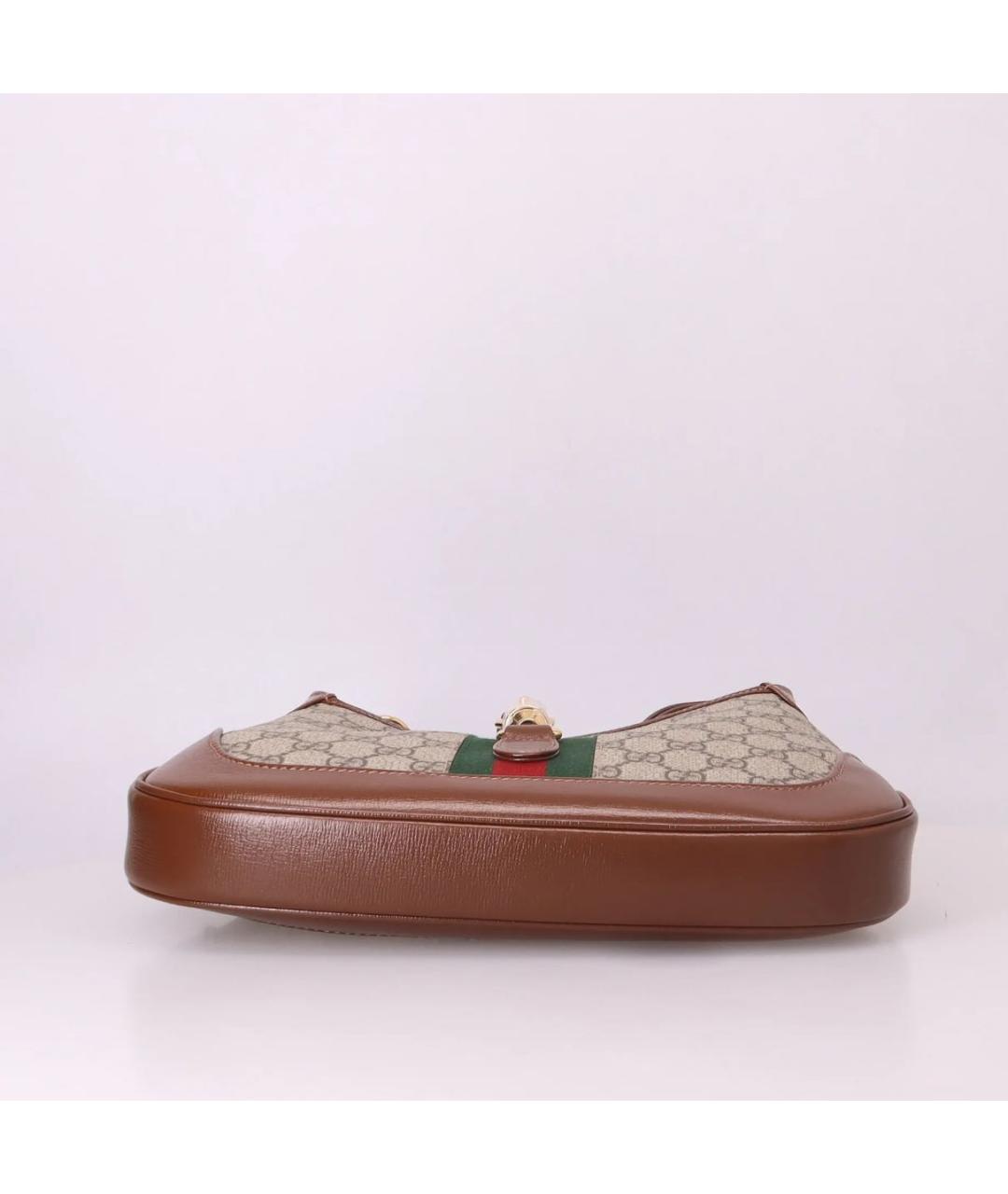 GUCCI Коричневая кожаная сумка через плечо, фото 5