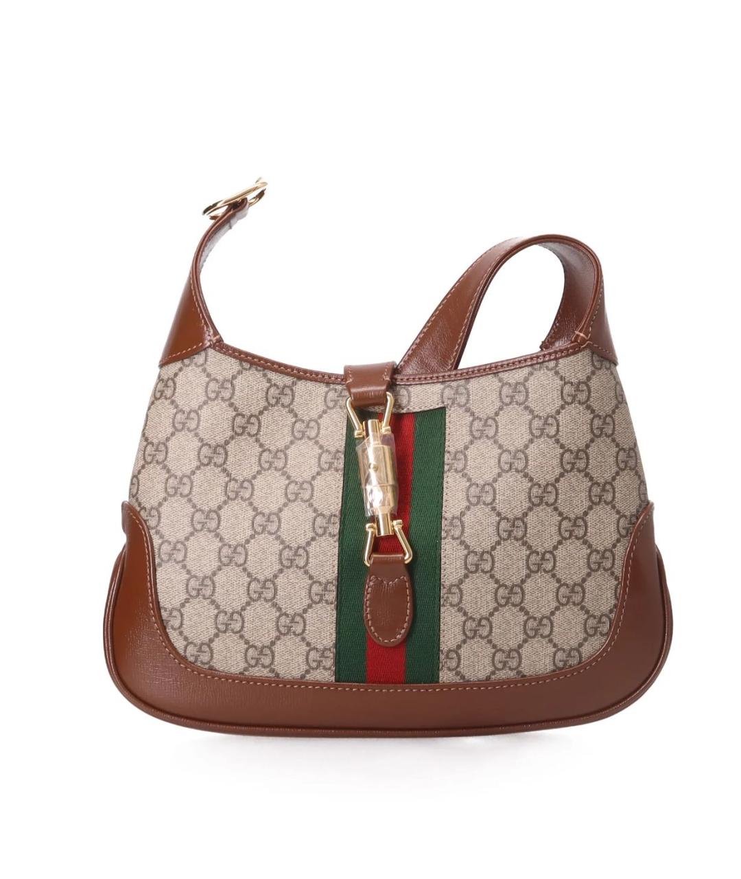 GUCCI Коричневая кожаная сумка через плечо, фото 9