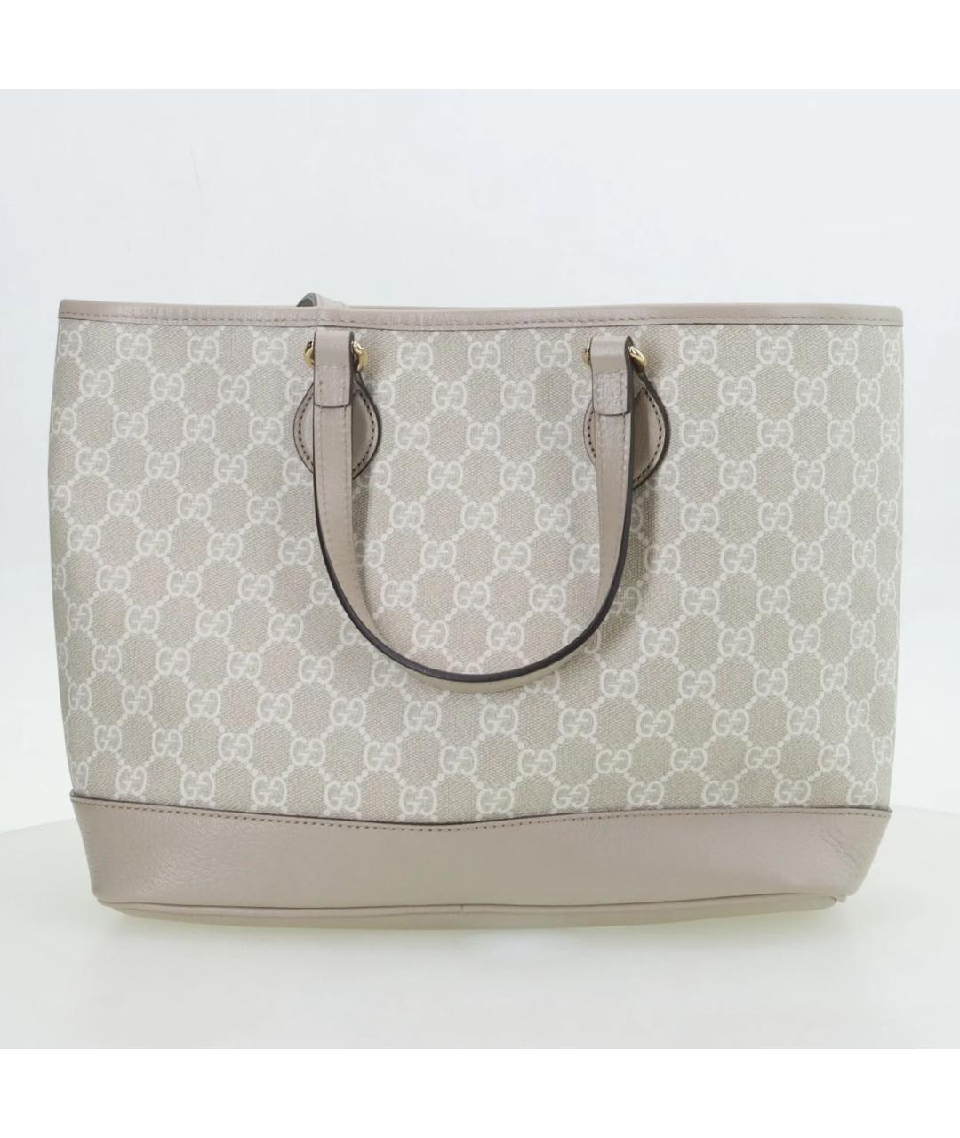 GUCCI Бежевая кожаная сумка тоут, фото 3