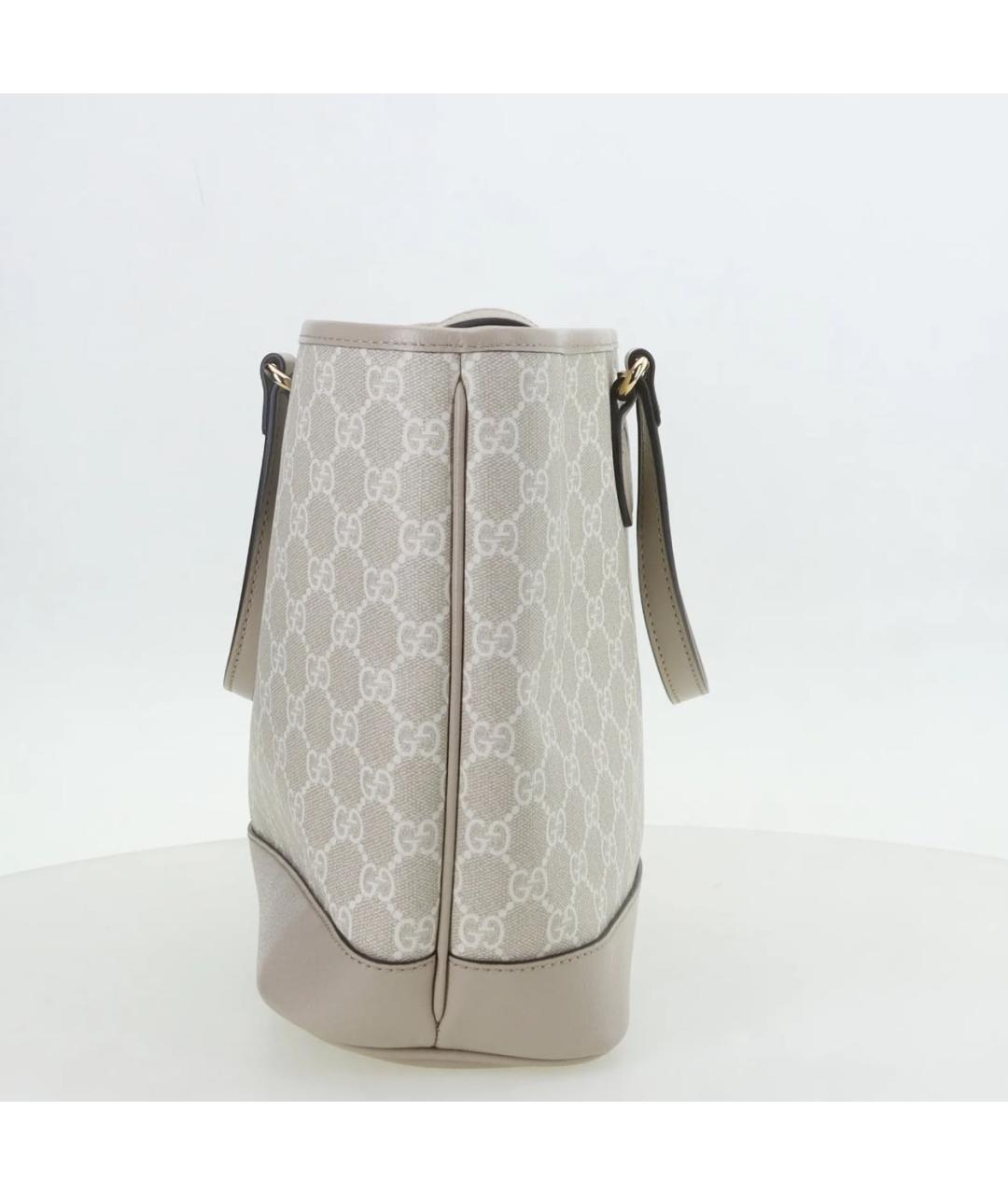 GUCCI Бежевая кожаная сумка тоут, фото 4