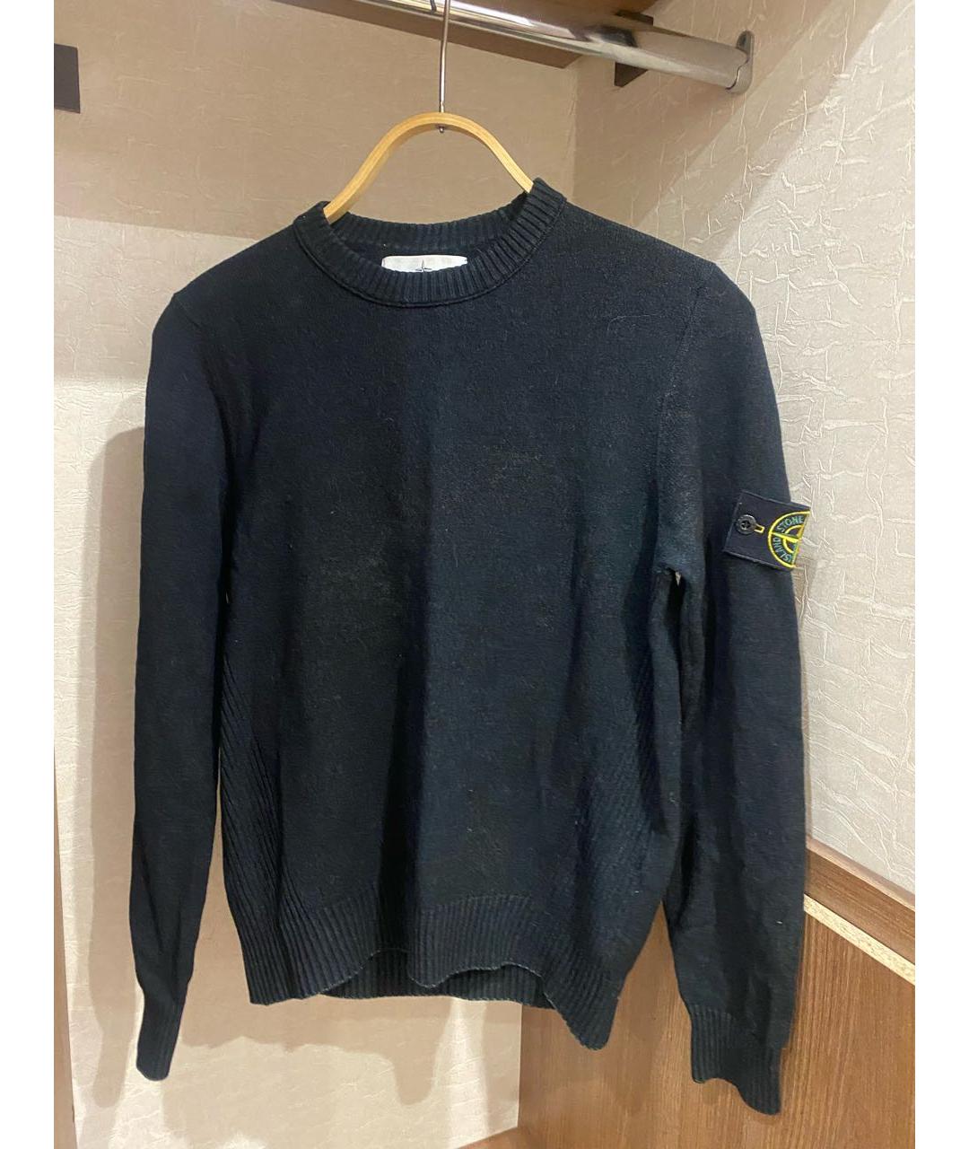 STONE ISLAND Черный шерстяной джемпер / свитер, фото 5