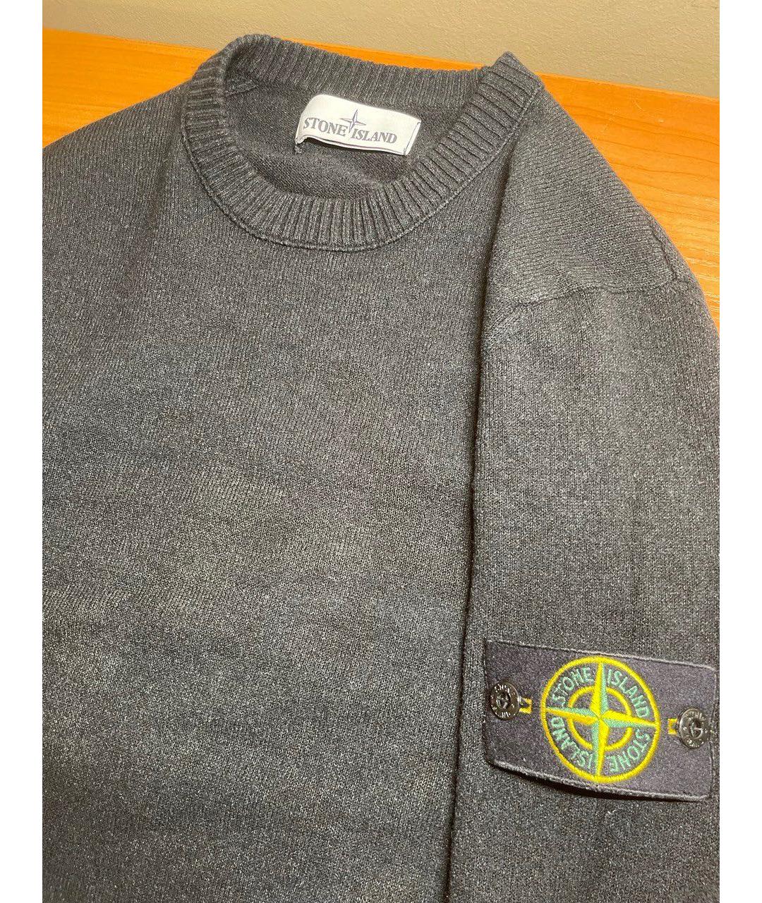 STONE ISLAND Черный шерстяной джемпер / свитер, фото 4
