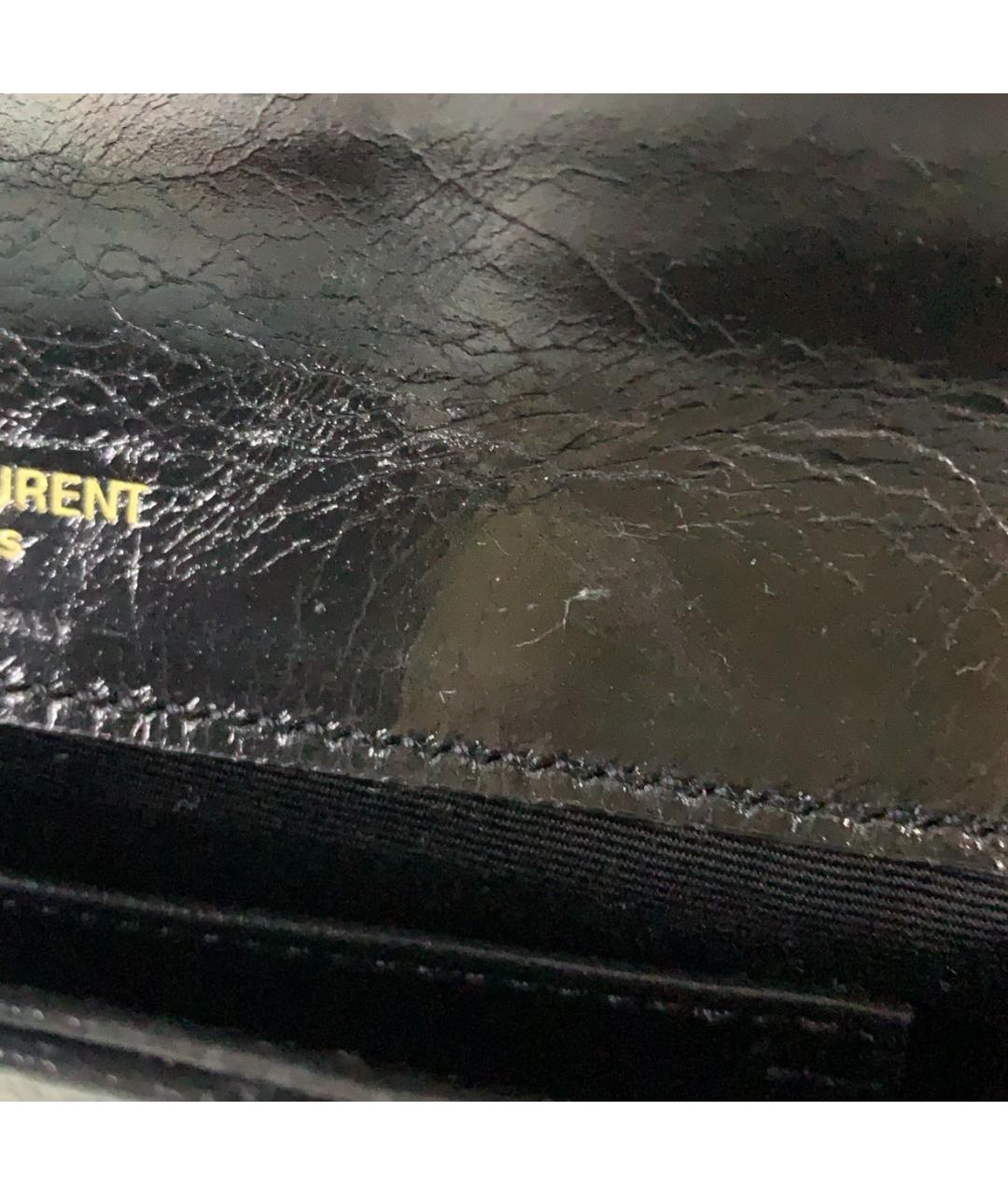SAINT LAURENT Черная кожаная сумка через плечо, фото 7