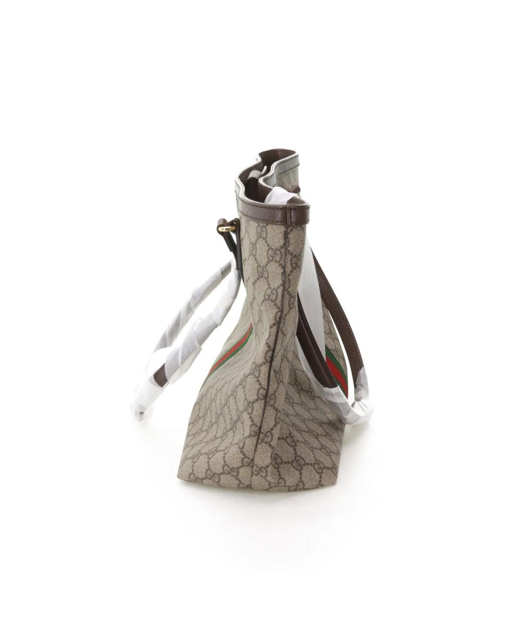GUCCI Коричневая кожаная сумка тоут, фото 4