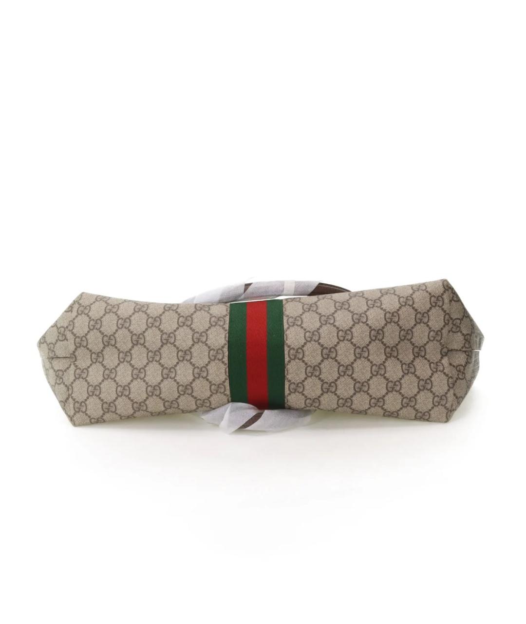 GUCCI Коричневая кожаная сумка тоут, фото 6