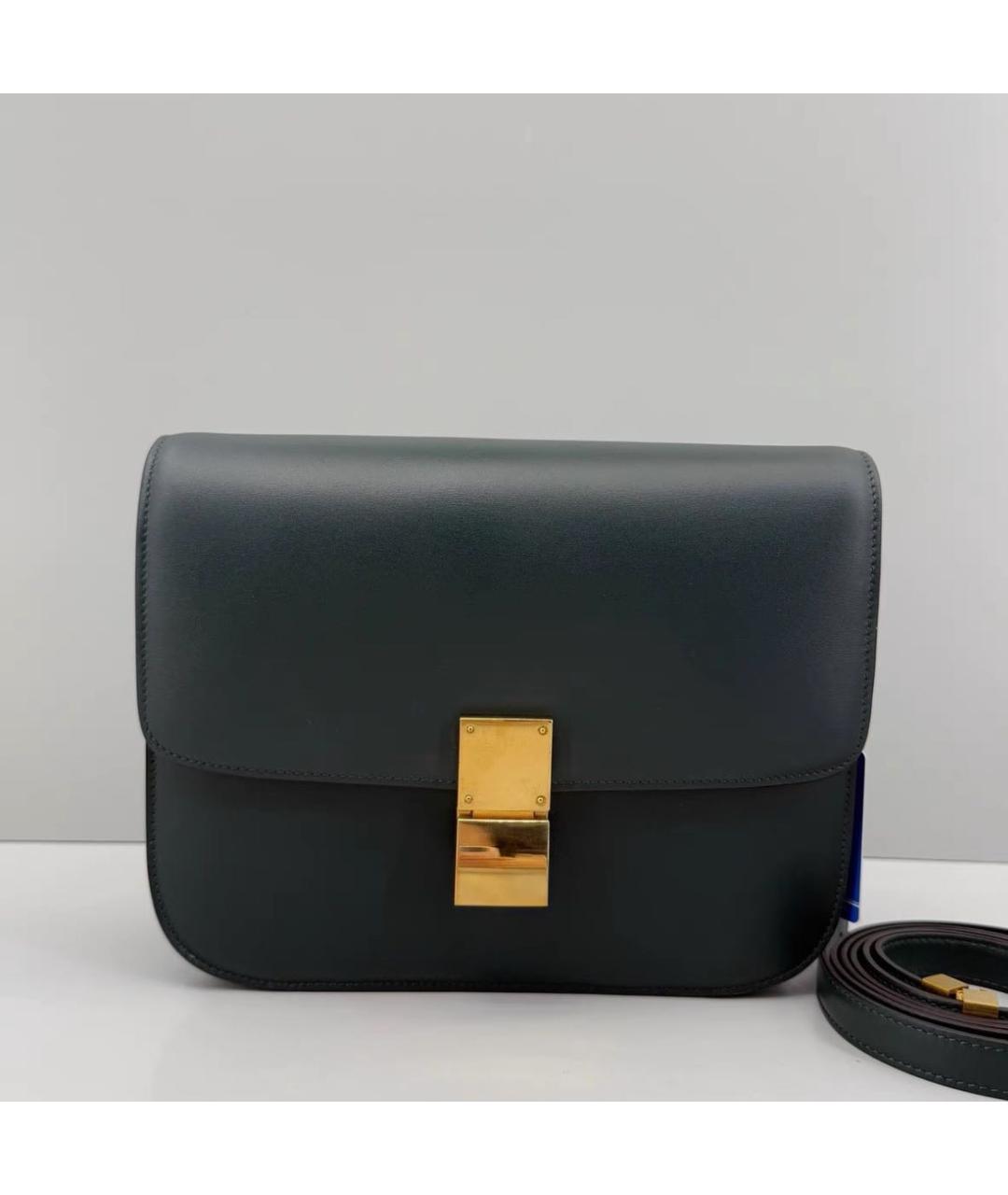 CELINE Зеленая кожаная сумка через плечо, фото 2