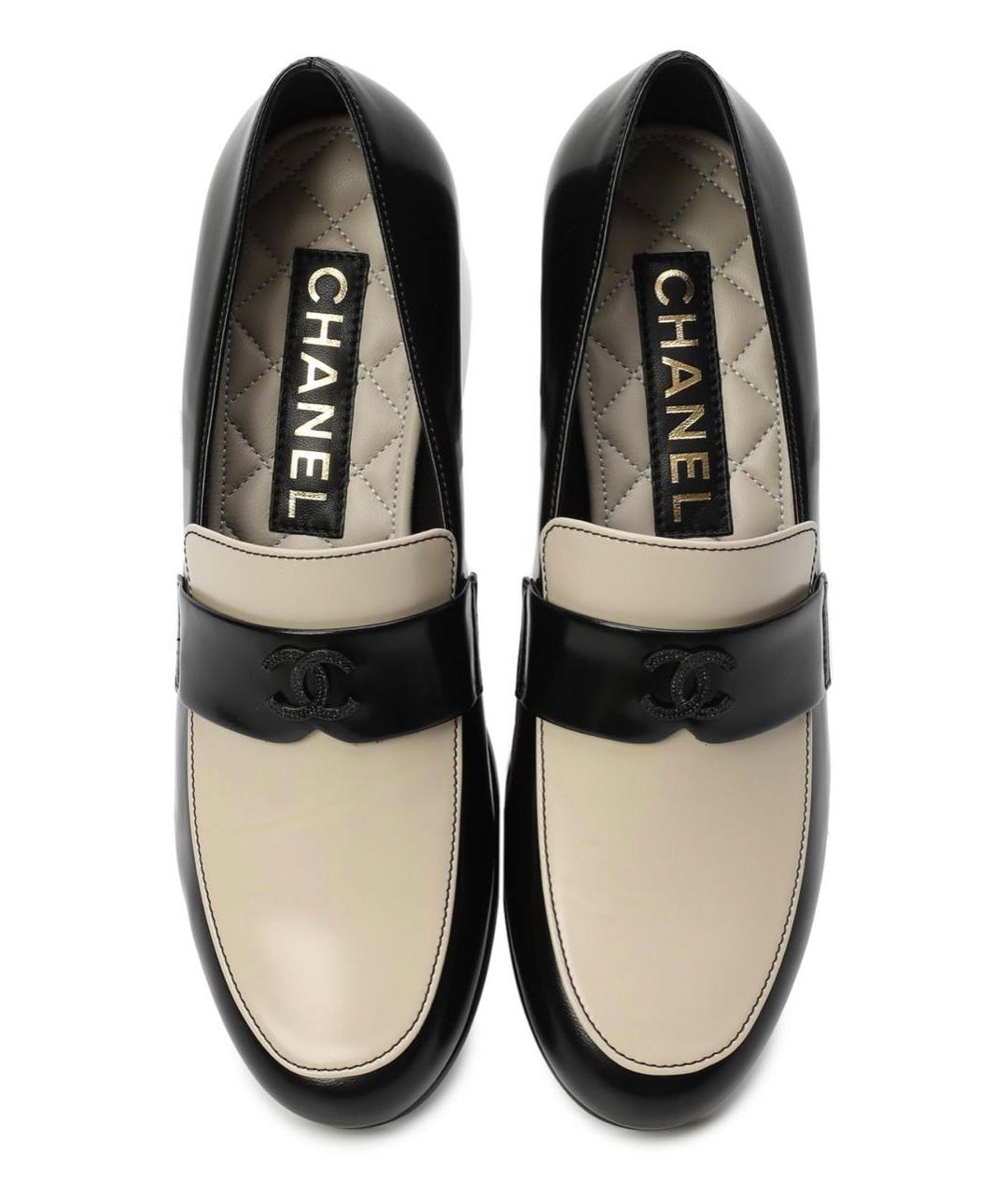 CHANEL Черные кожаные лоферы, фото 4