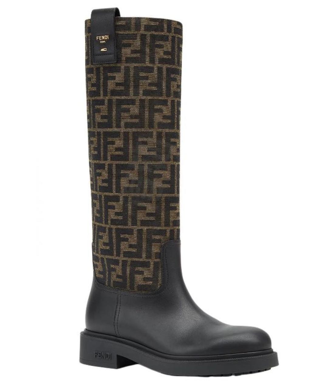 FENDI Коричневые кожаные сапоги, фото 2