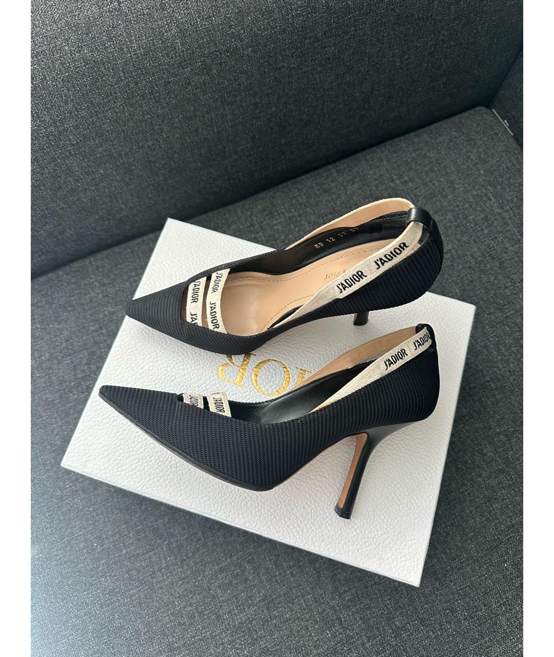 CHRISTIAN DIOR Черные текстильные туфли, фото 2