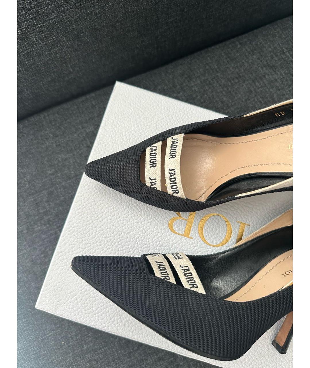 CHRISTIAN DIOR Черные текстильные туфли, фото 3