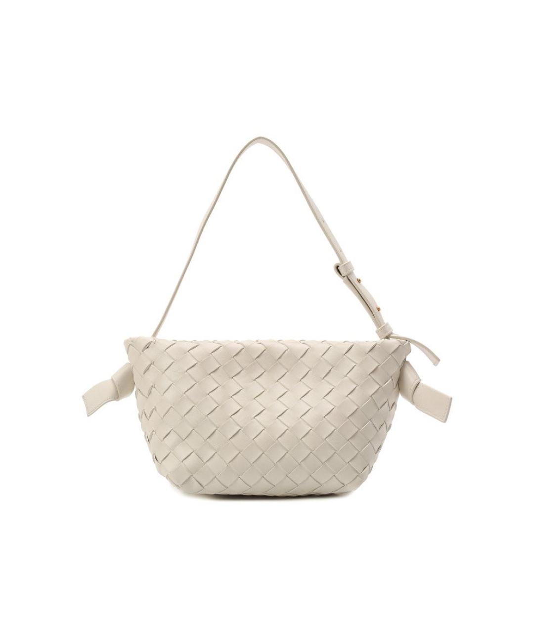 BOTTEGA VENETA Белая кожаная сумка через плечо, фото 7