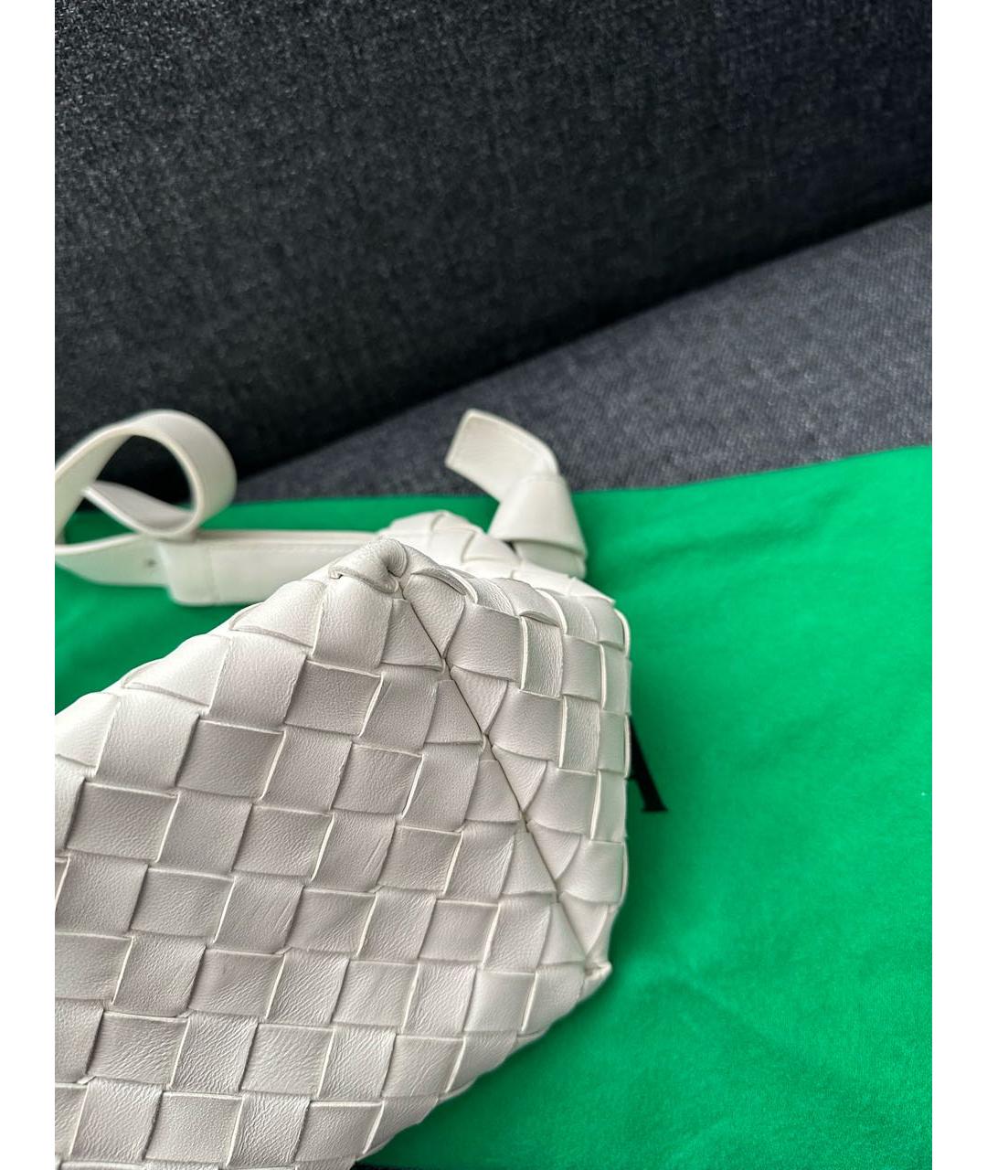 BOTTEGA VENETA Белая кожаная сумка через плечо, фото 4