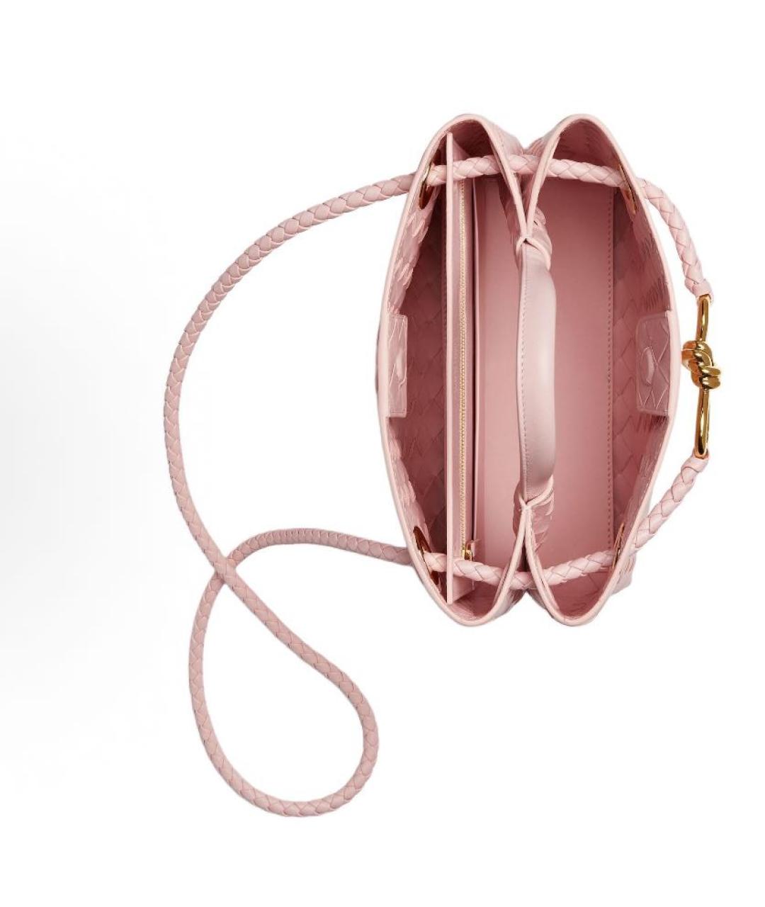 BOTTEGA VENETA Розовая кожаная сумка тоут, фото 4