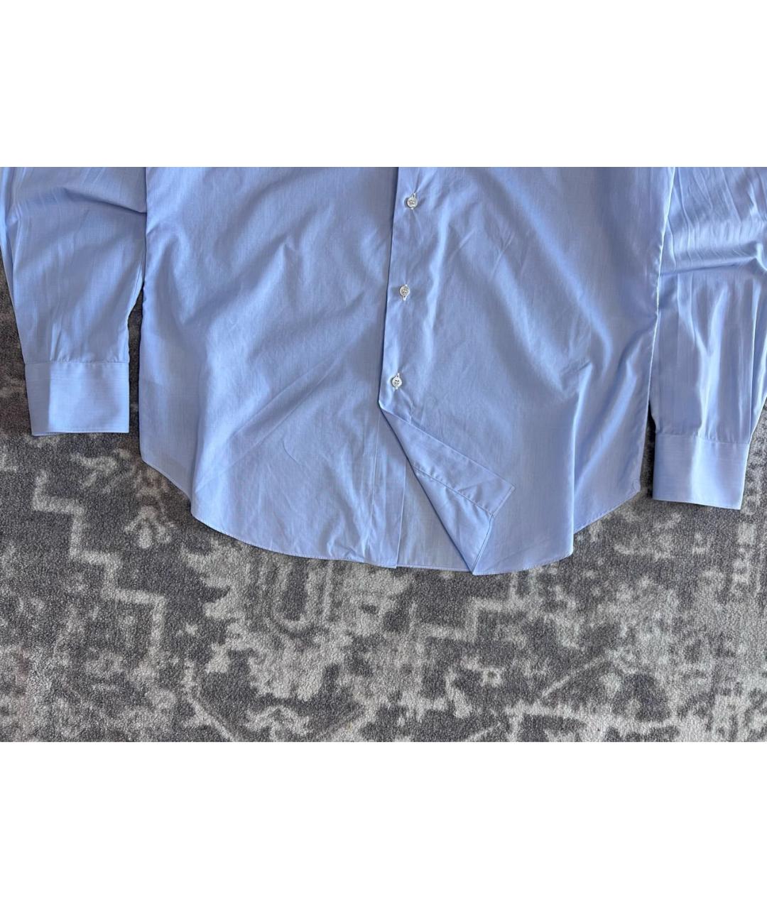 BRIONI Голубая хлопковая классическая рубашка, фото 3