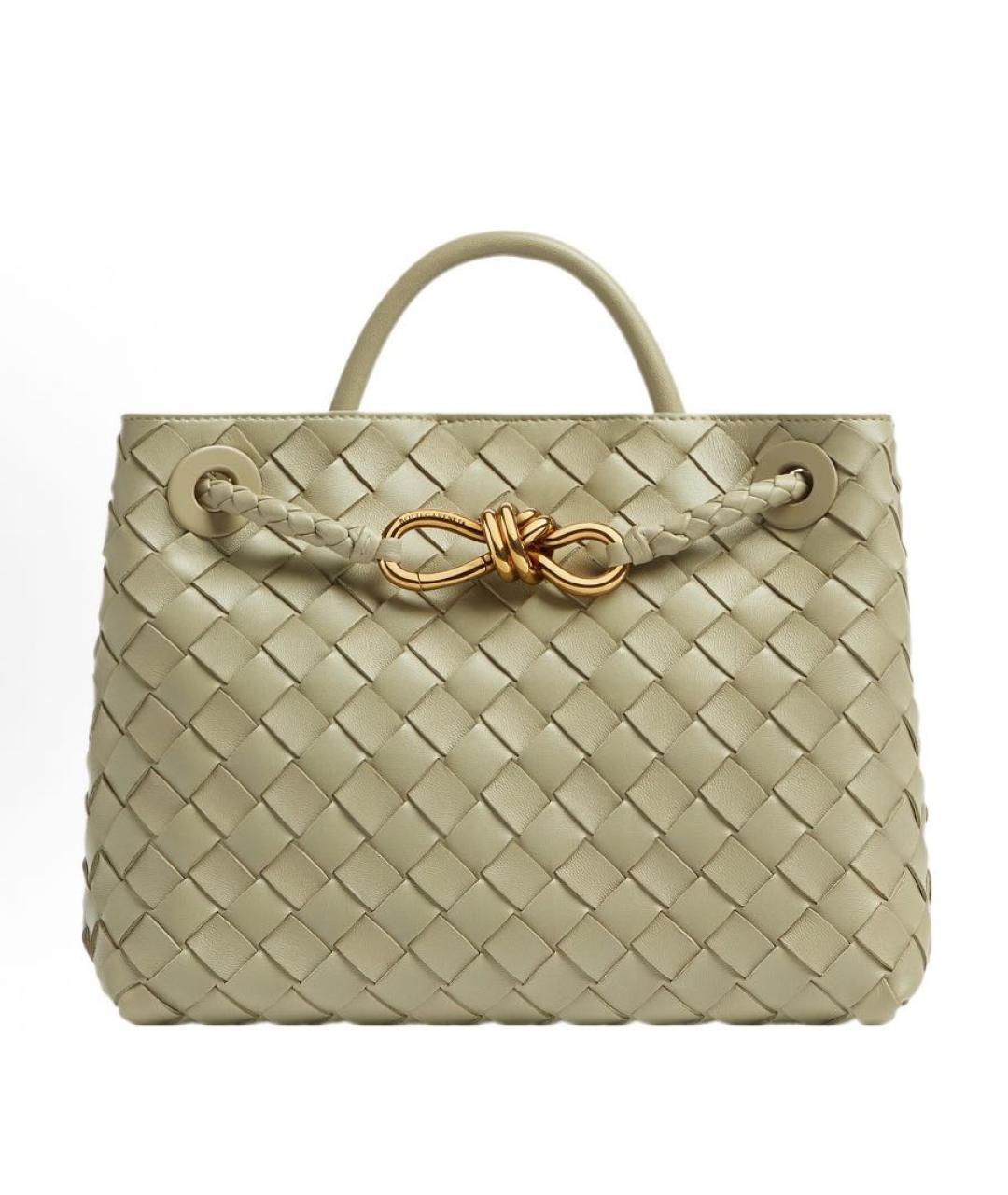 BOTTEGA VENETA Хаки кожаная сумка тоут, фото 1