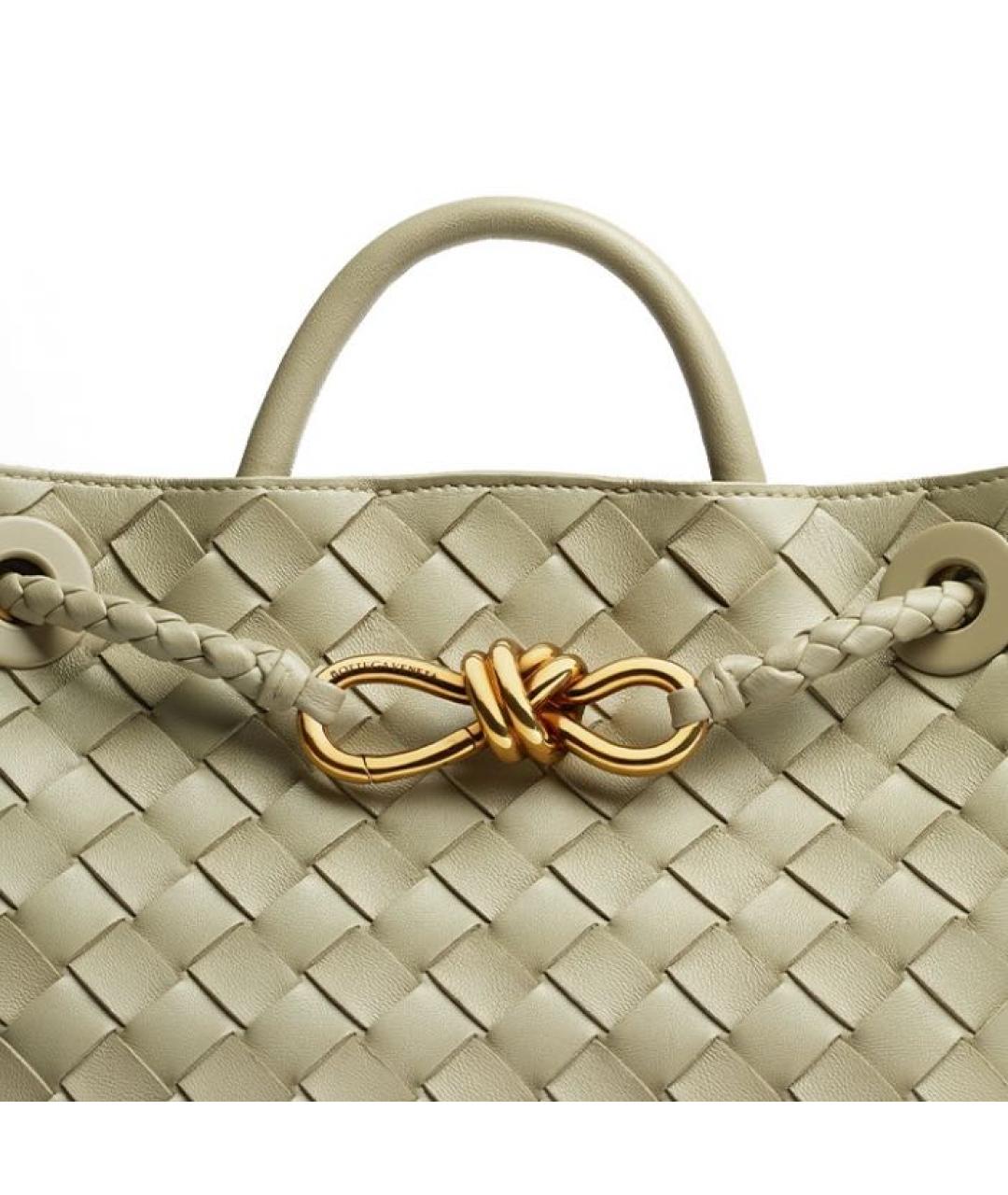 BOTTEGA VENETA Хаки кожаная сумка тоут, фото 3