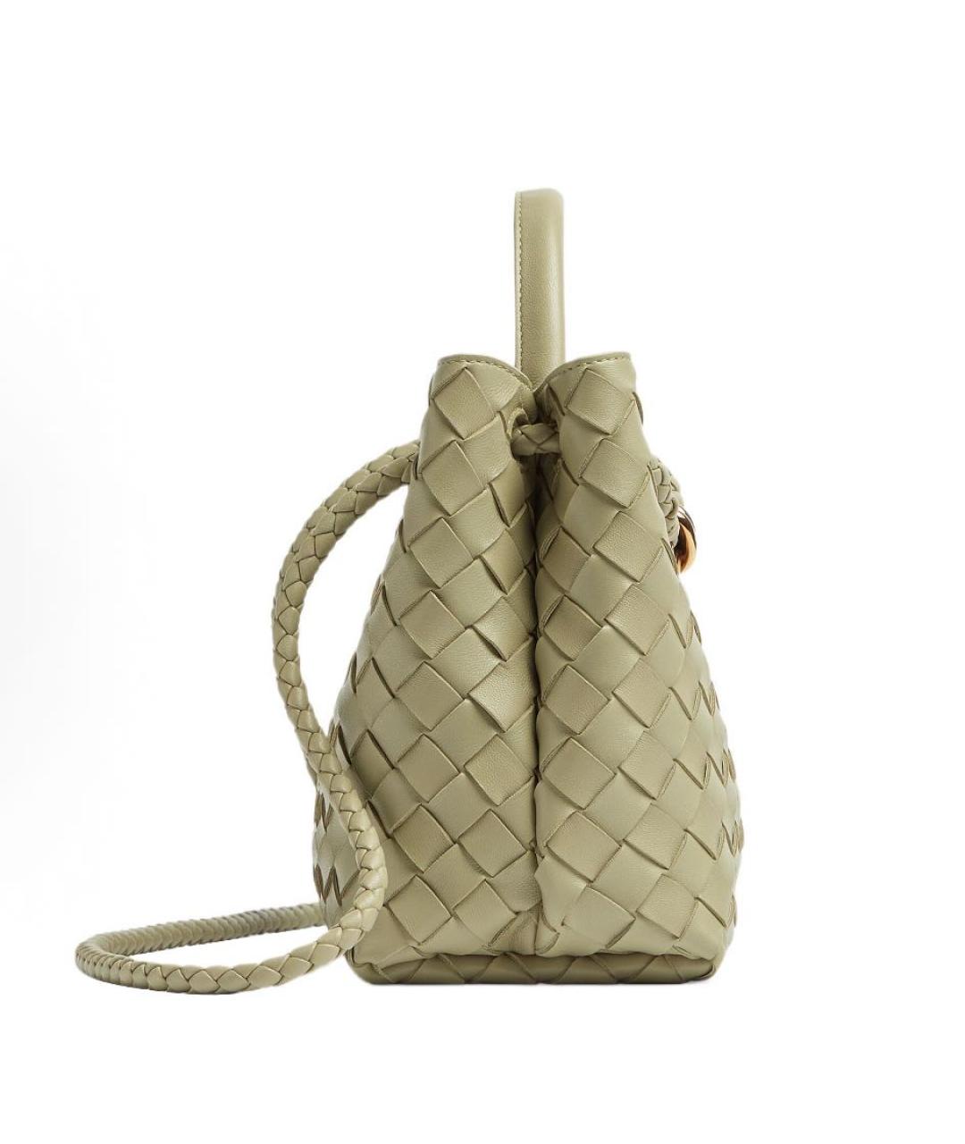 BOTTEGA VENETA Хаки кожаная сумка тоут, фото 2