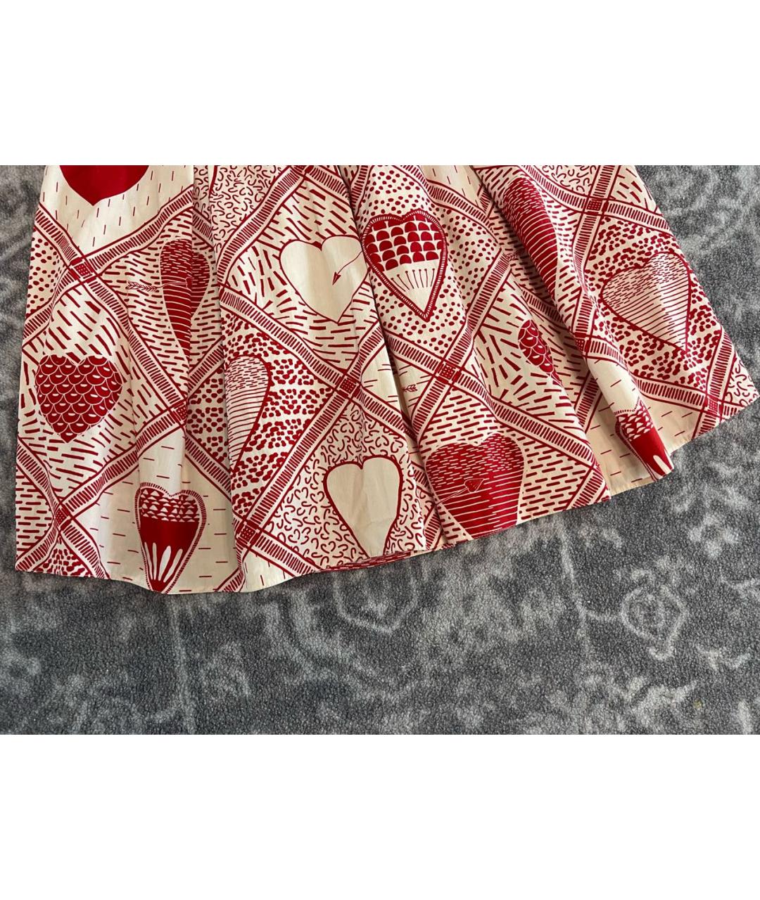 RED VALENTINO Мульти хлопковая юбка макси, фото 4