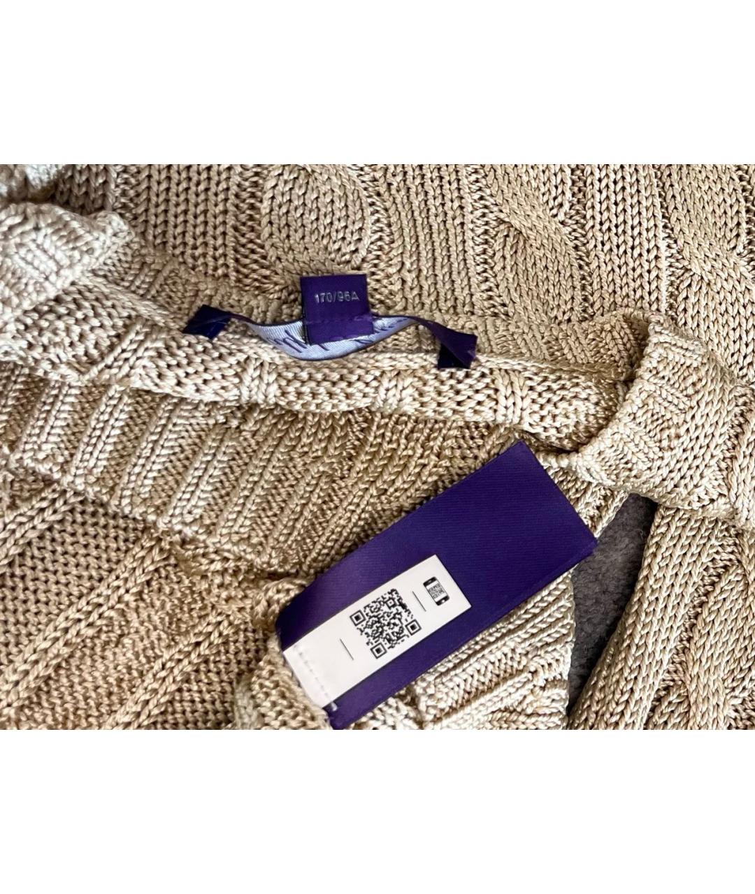 RALPH LAUREN PURPLE LABEL Золотой шелковый джемпер / свитер, фото 7