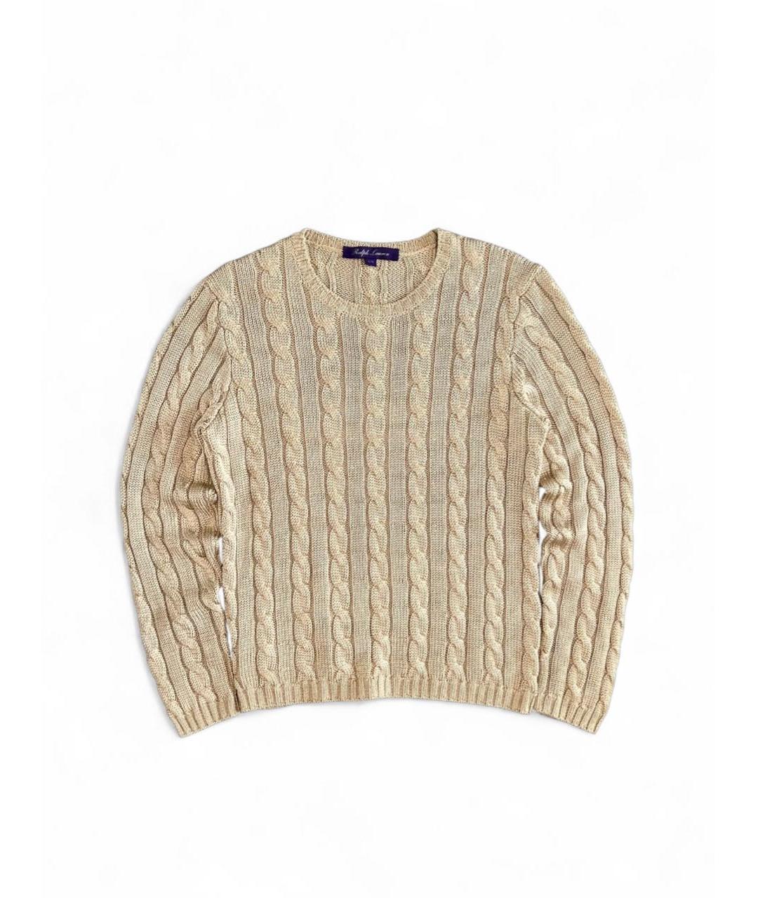 RALPH LAUREN PURPLE LABEL Золотой шелковый джемпер / свитер, фото 8