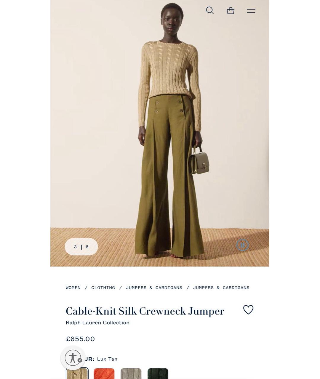 RALPH LAUREN PURPLE LABEL Золотой шелковый джемпер / свитер, фото 2