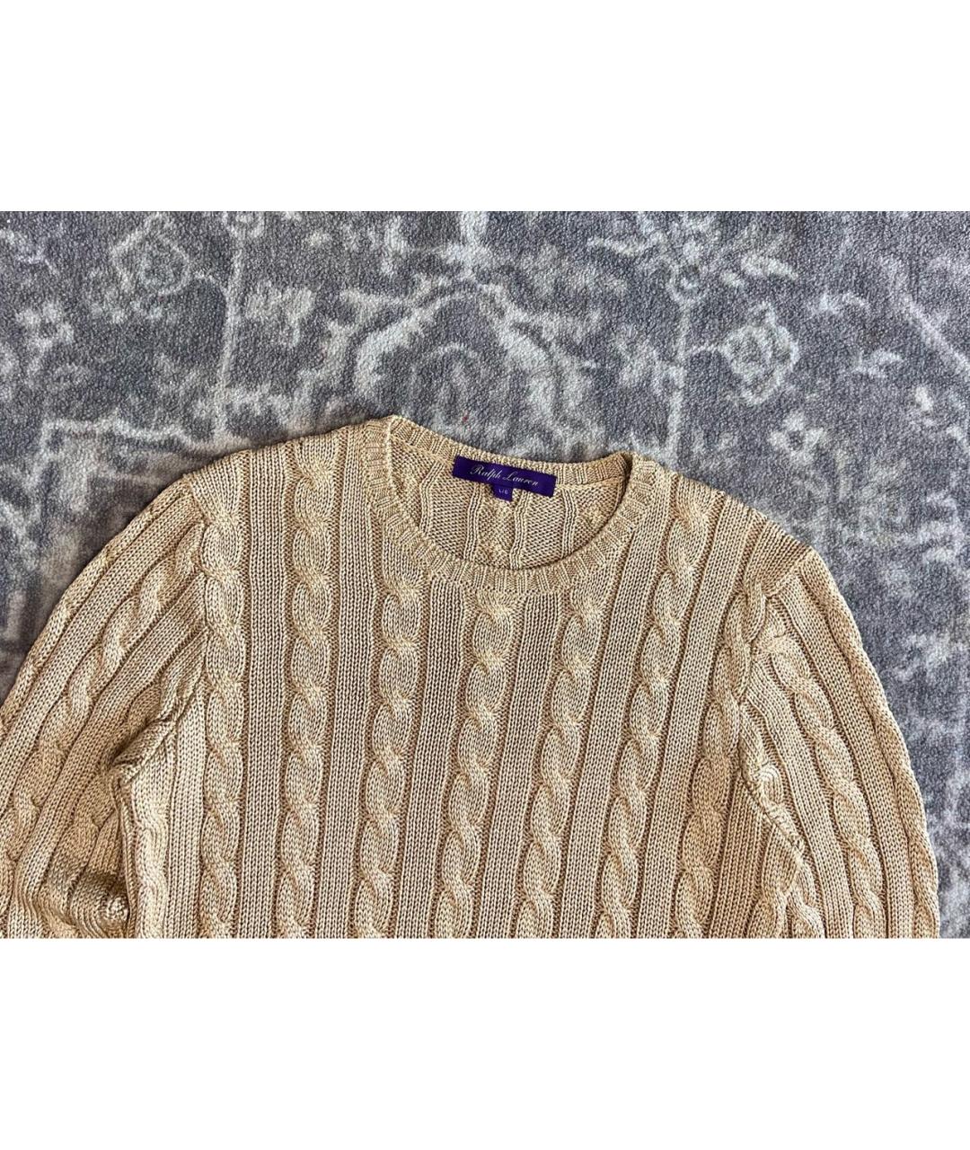 RALPH LAUREN PURPLE LABEL Золотой шелковый джемпер / свитер, фото 3