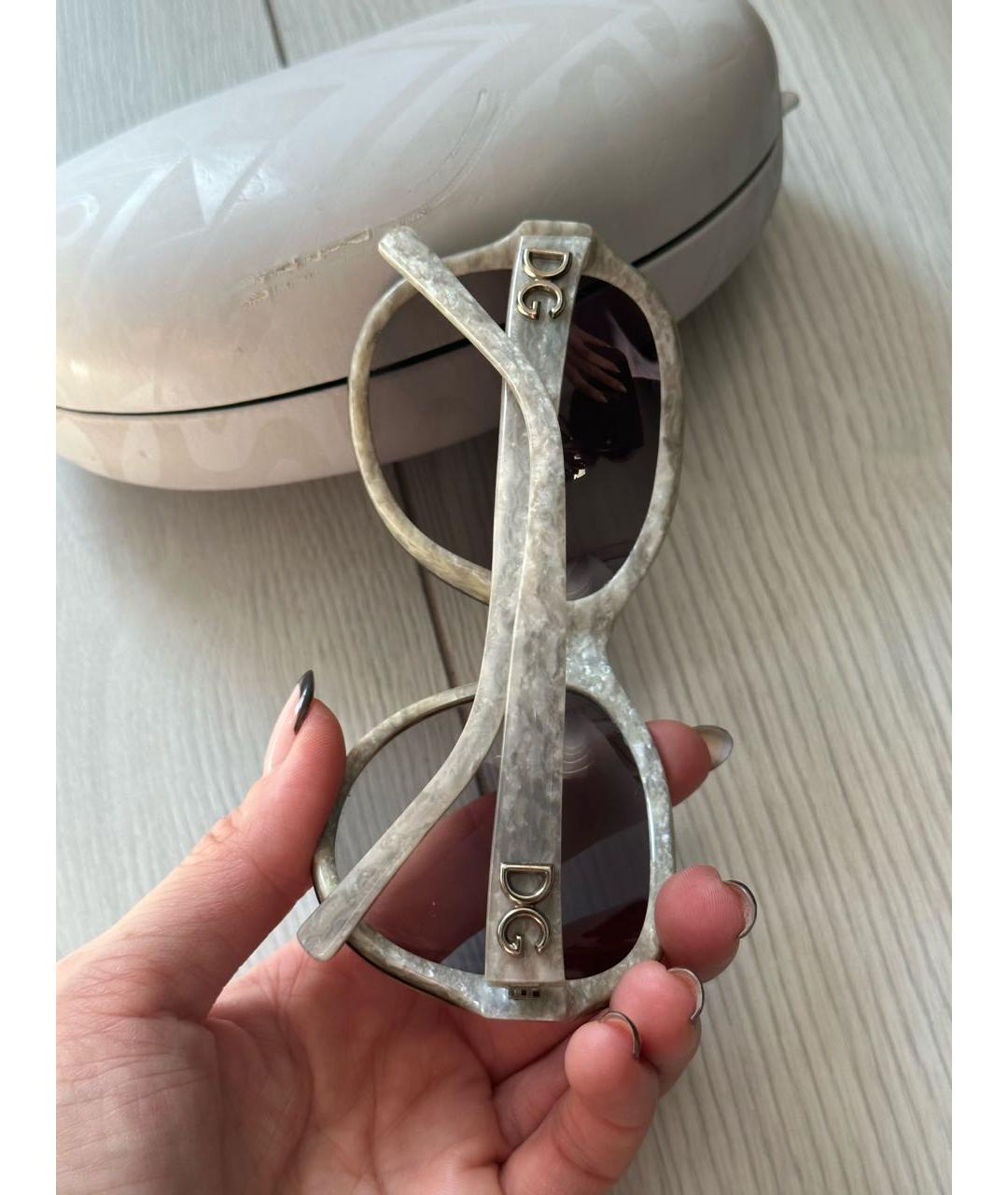 DOLCE&GABBANA Коричневые пластиковые солнцезащитные очки, фото 3