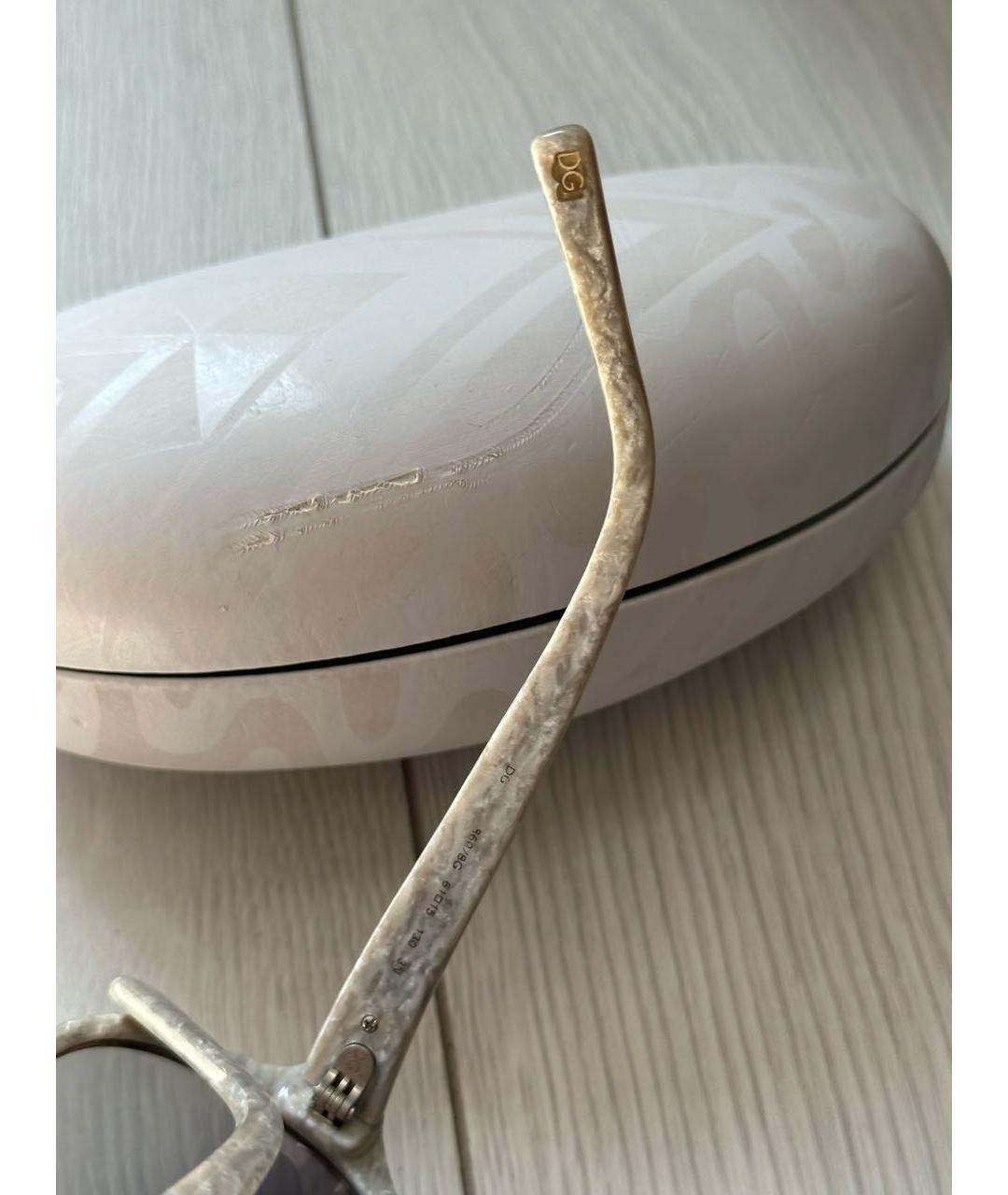 DOLCE&GABBANA Коричневые пластиковые солнцезащитные очки, фото 5