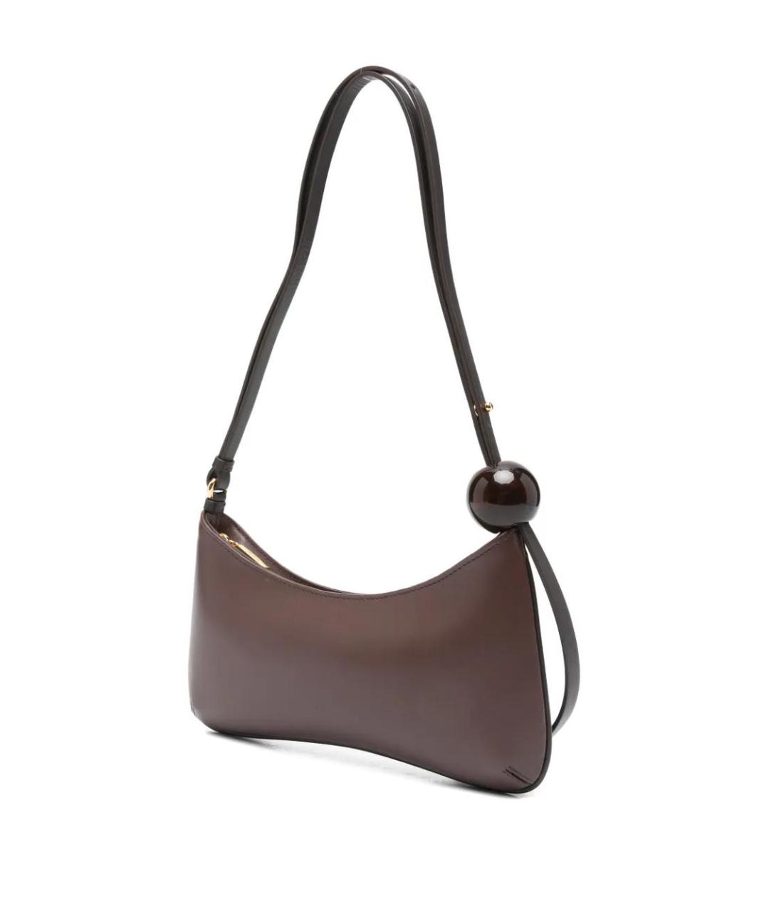 JACQUEMUS Коричневая кожаная сумка через плечо, фото 3