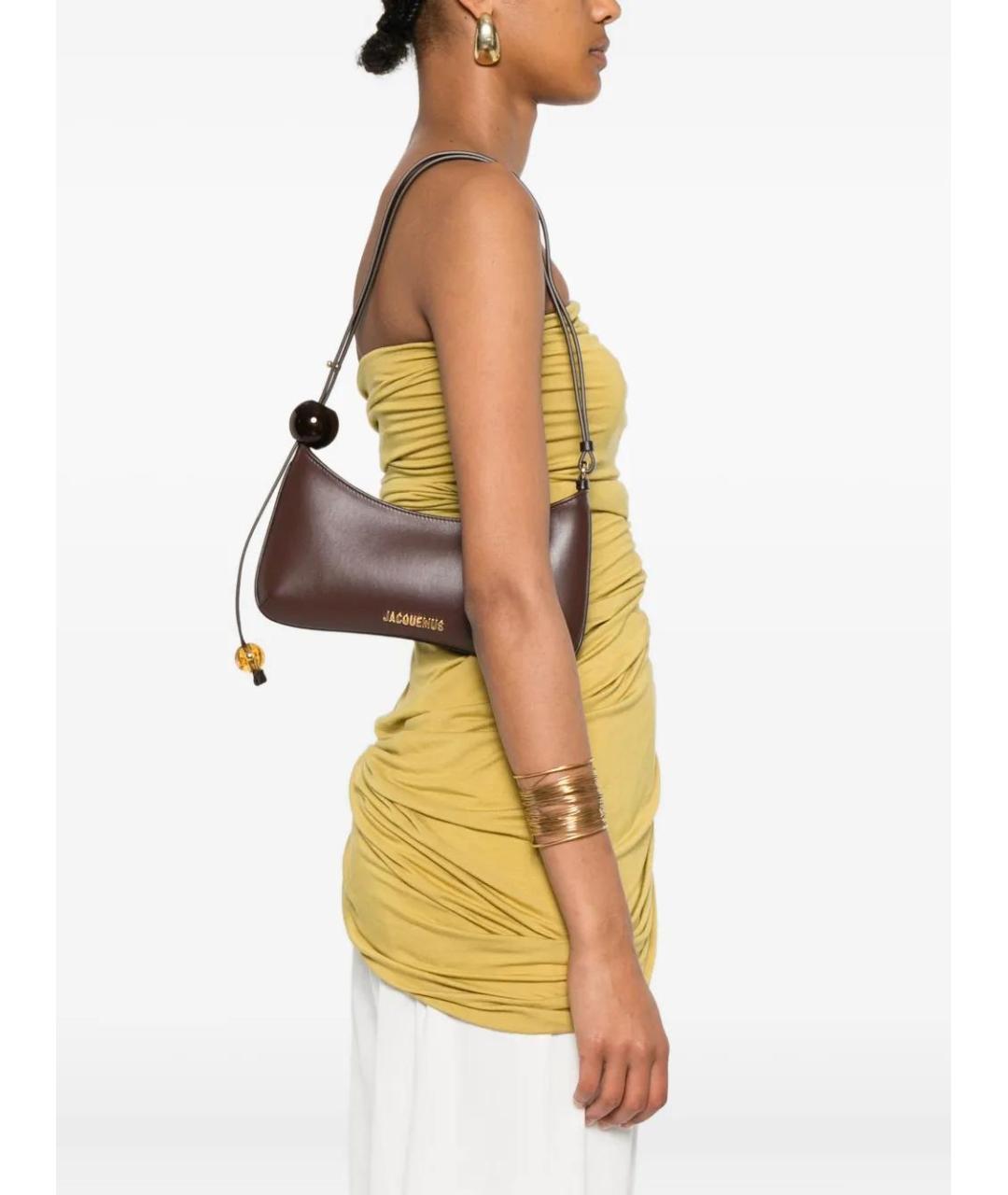 JACQUEMUS Коричневая кожаная сумка через плечо, фото 2