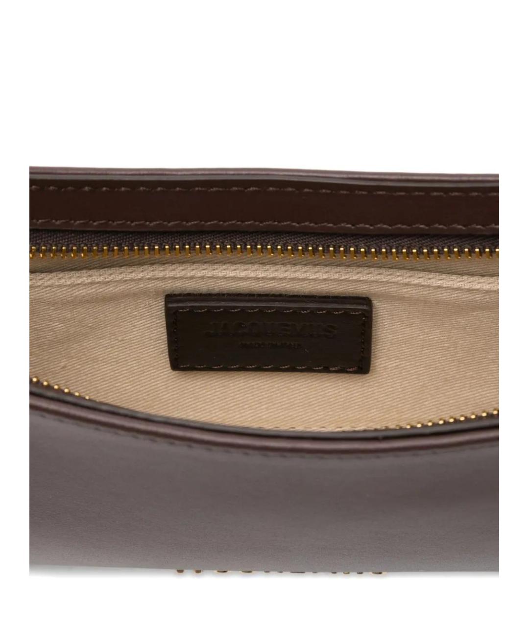 JACQUEMUS Коричневая кожаная сумка через плечо, фото 5