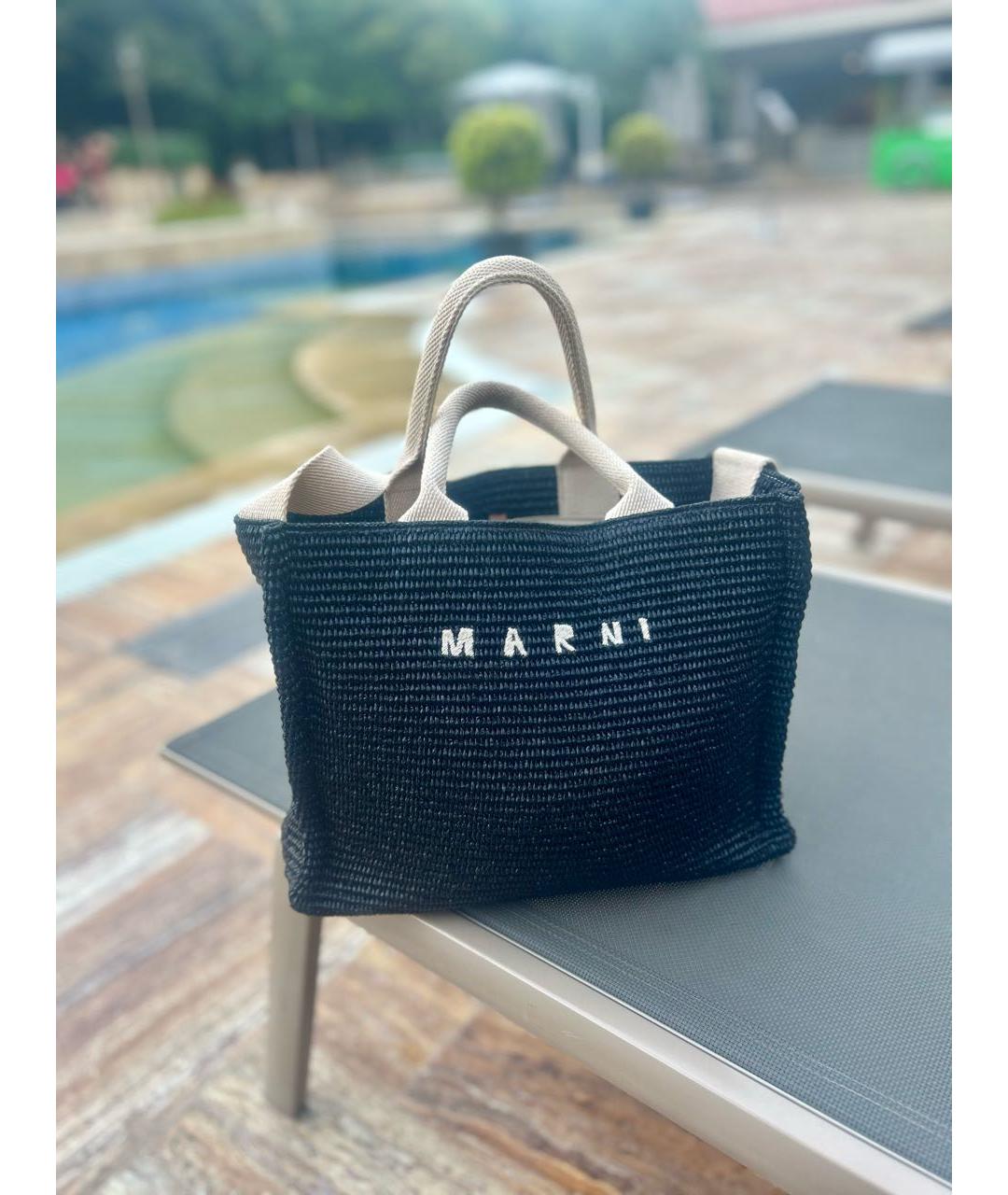 MARNI Черная пляжная сумка, фото 2