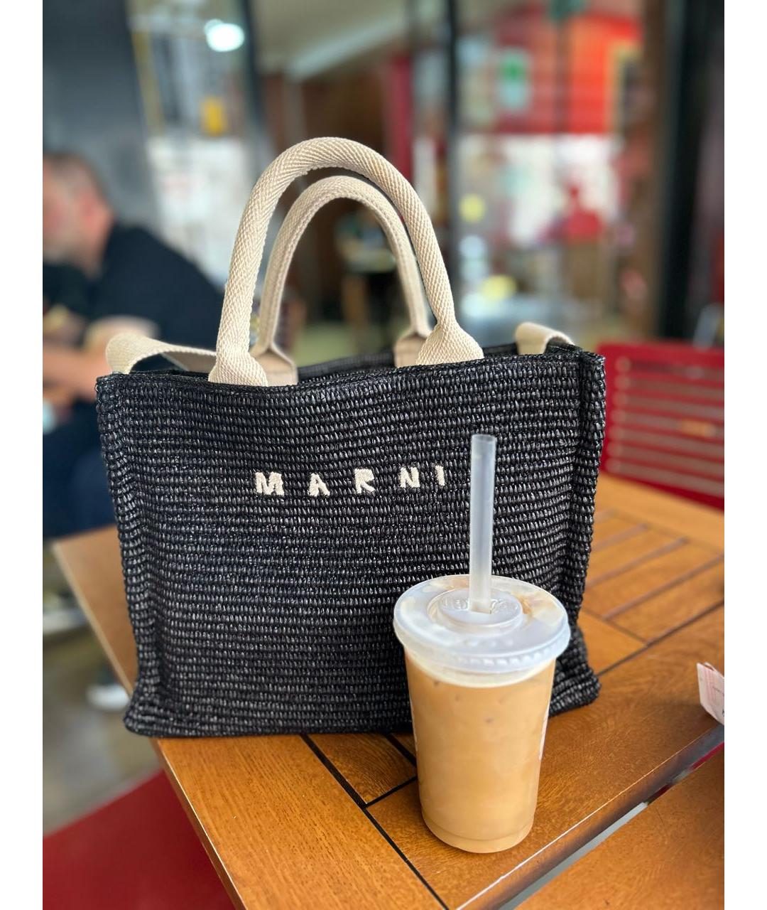 MARNI Черная пляжная сумка, фото 3