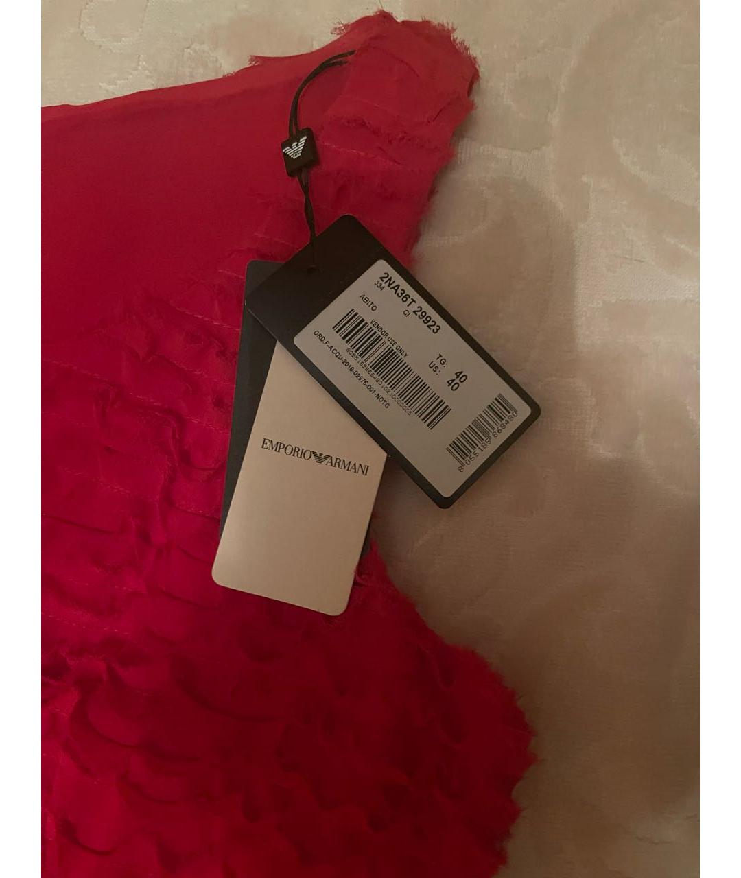 EMPORIO ARMANI Красное полиэстеровое платье, фото 3