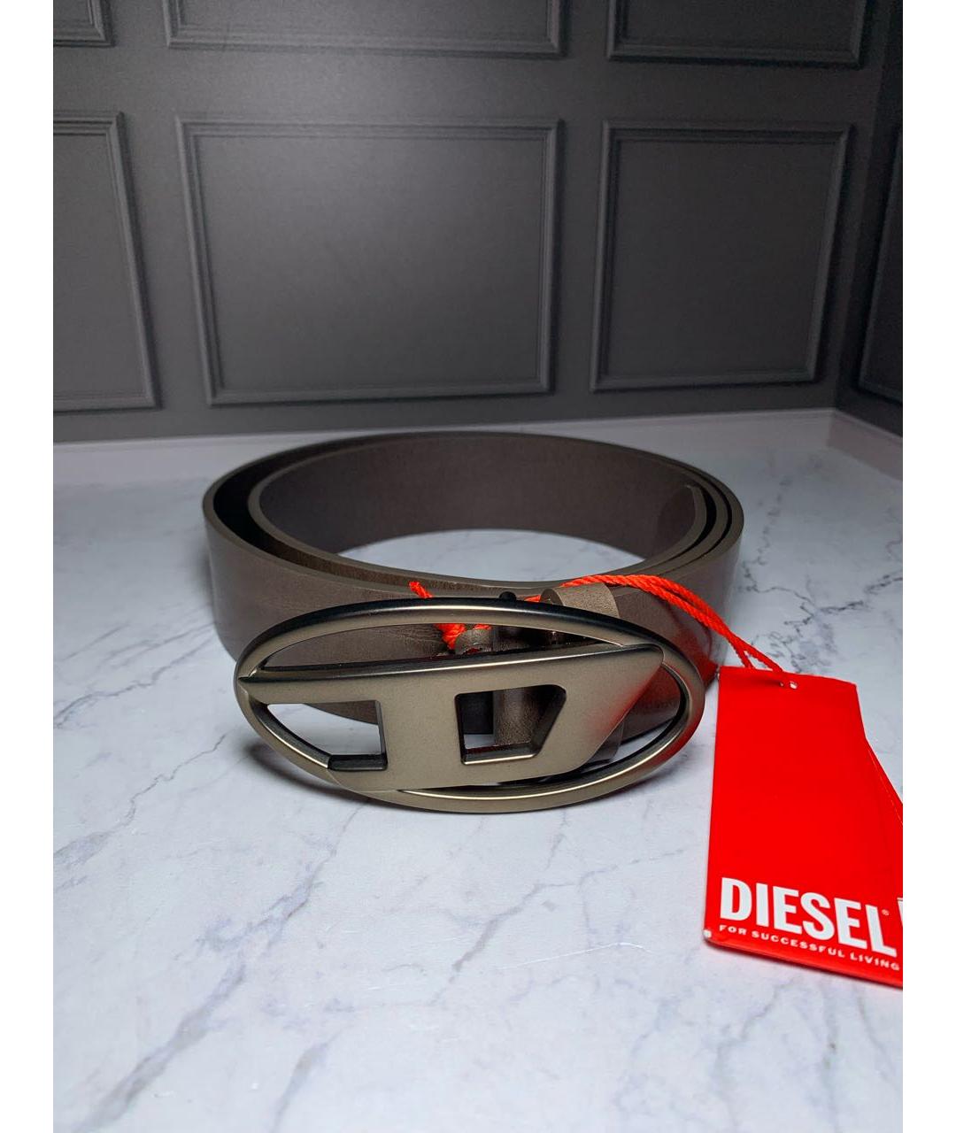 DIESEL Коричневый кожаный ремень, фото 4