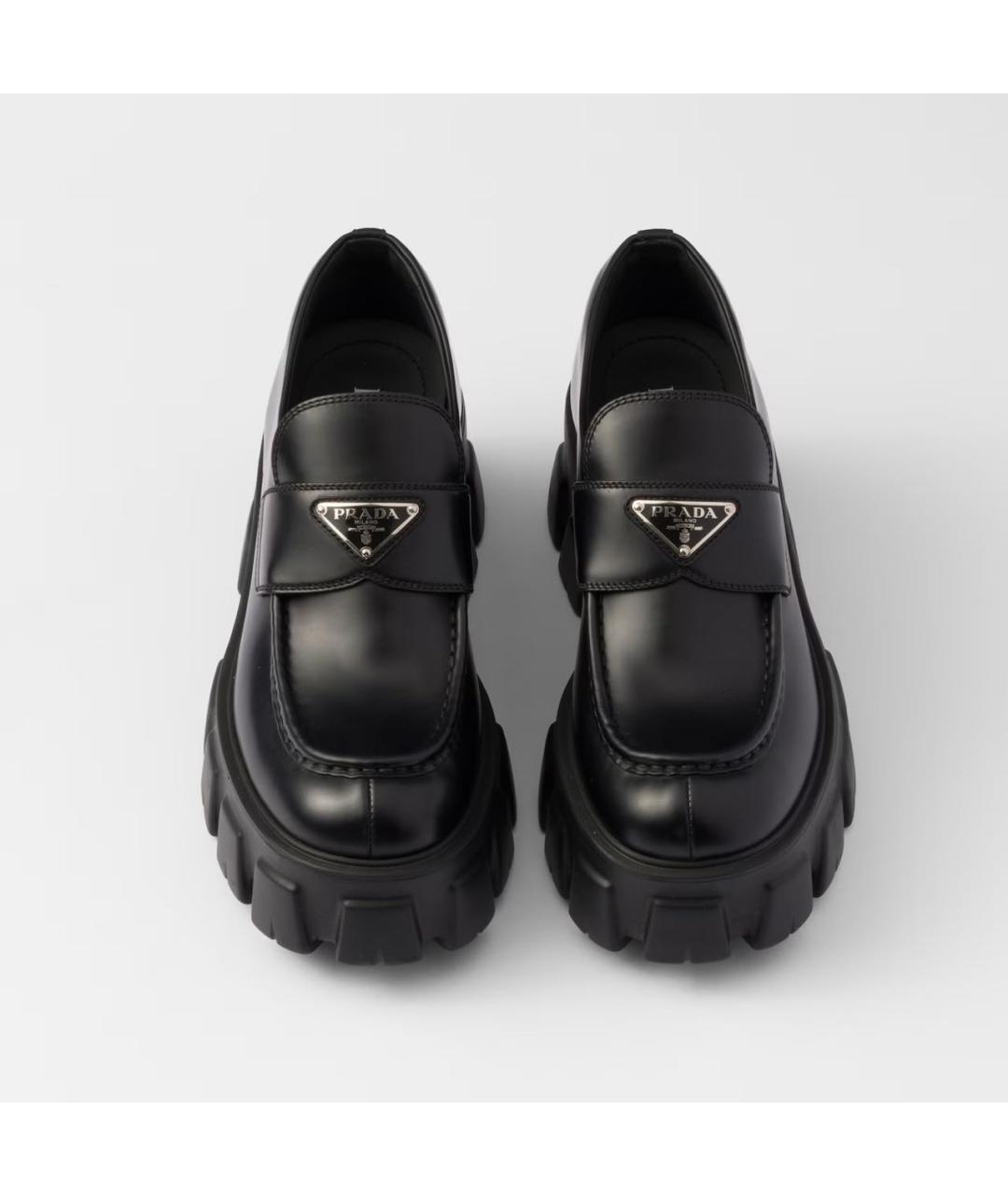 PRADA Черные кожаные лоферы, фото 4