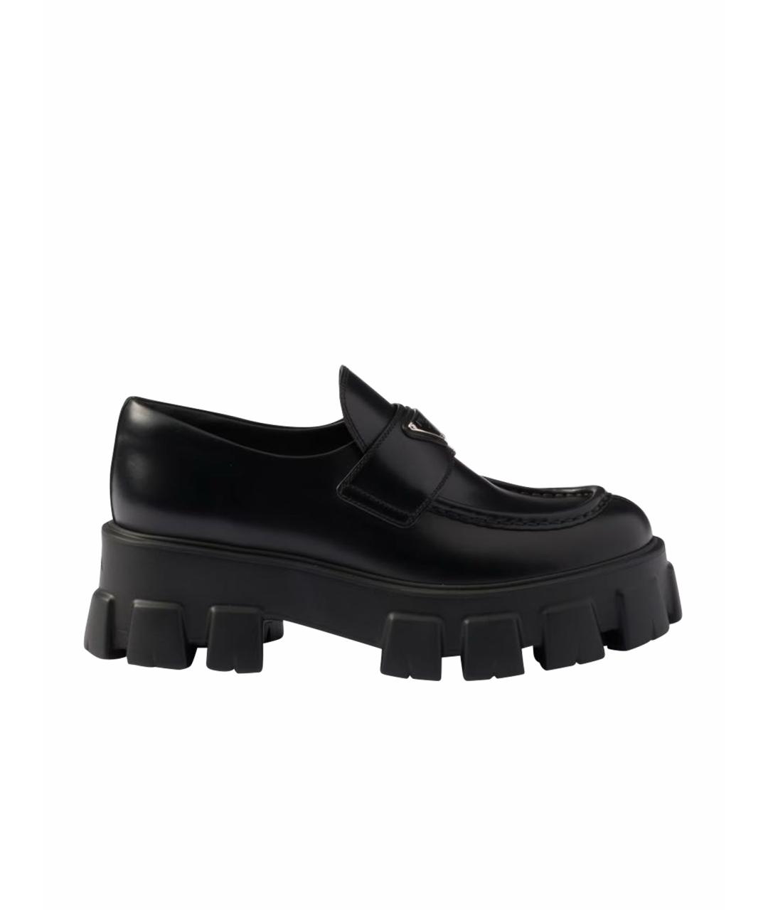 PRADA Черные кожаные лоферы, фото 1
