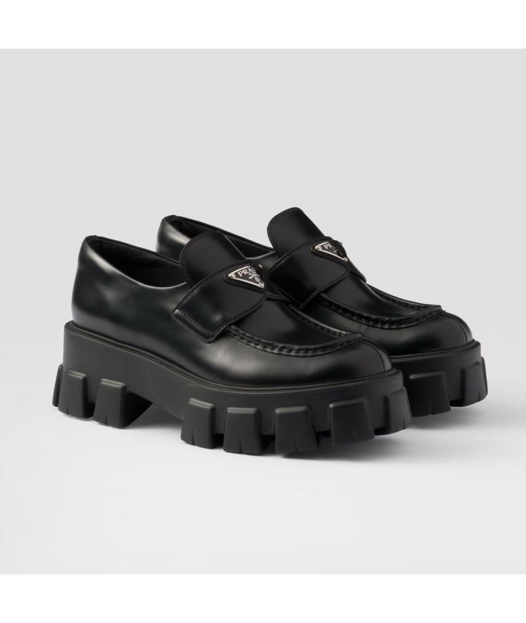 PRADA Черные кожаные лоферы, фото 2