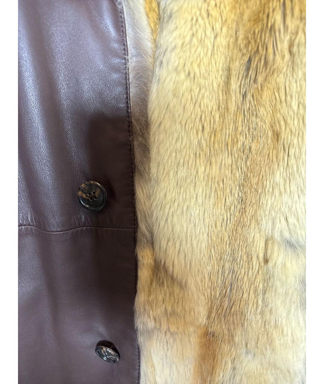 KITON Коричневое кожаное пальто, фото 6